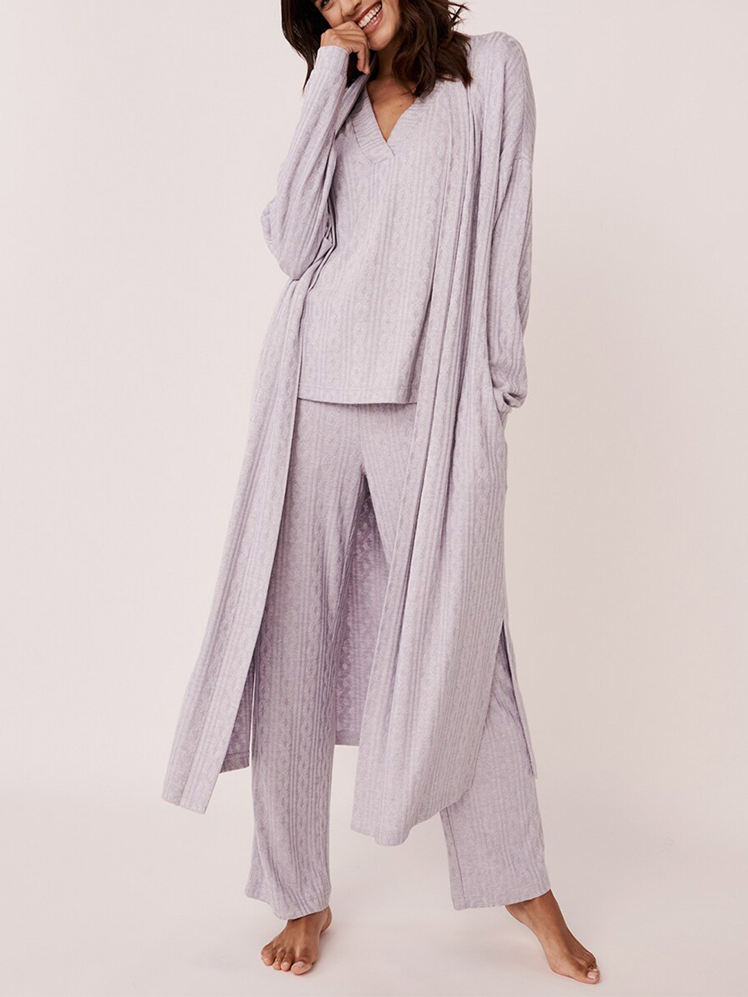 La Vie en Rose Cable Knit Longline Cardigan