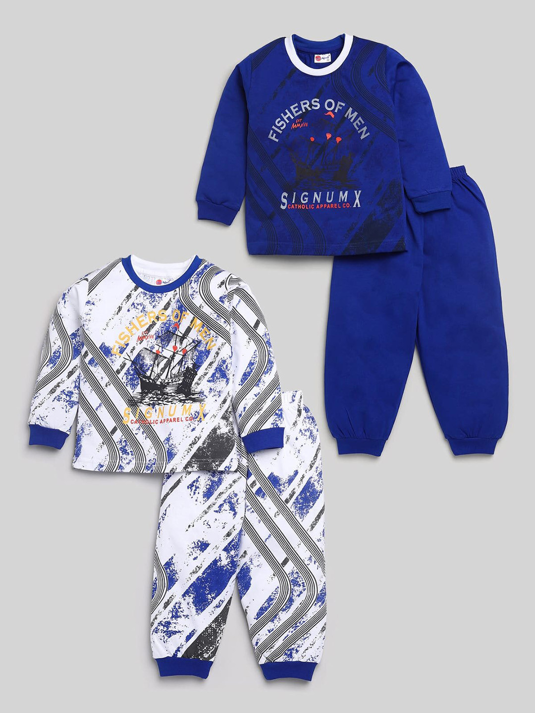 Mars Infiniti Boys Pack of 2 Printed Pure Cotton T-shirt with Joggers