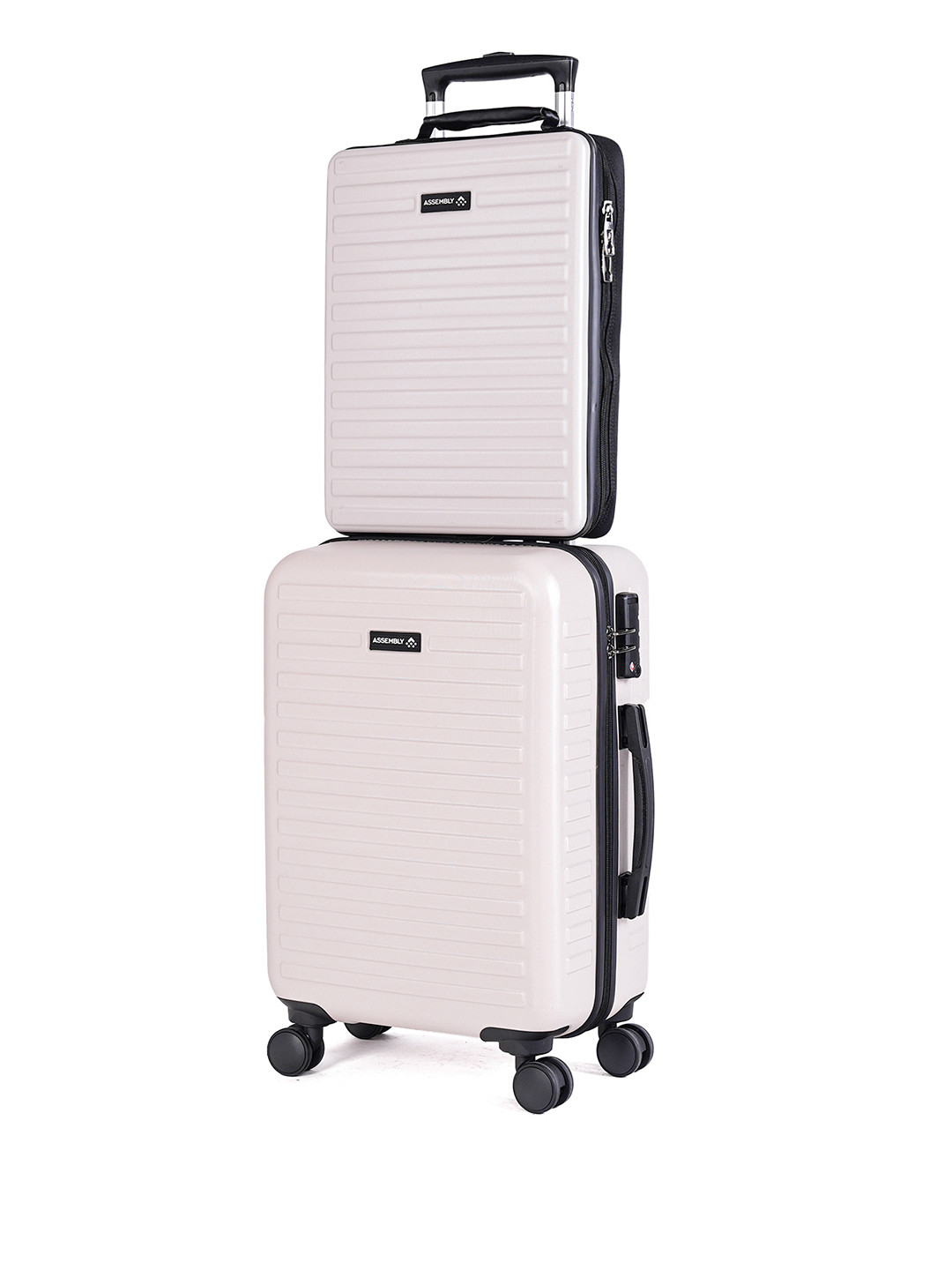 Assembly Desert Ivory Hard Sided Cabin Luggage 40Liters with Hard Shell Laptop Backpack