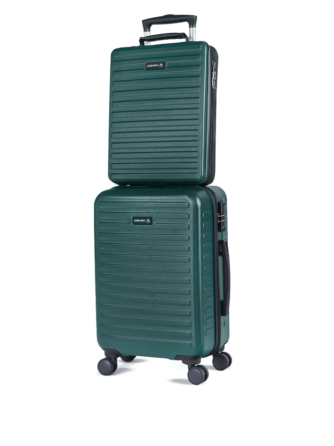 Assembly Forest Green Hard Sided Cabin Luggage 40Liters with Hard Shell Laptop Backpack