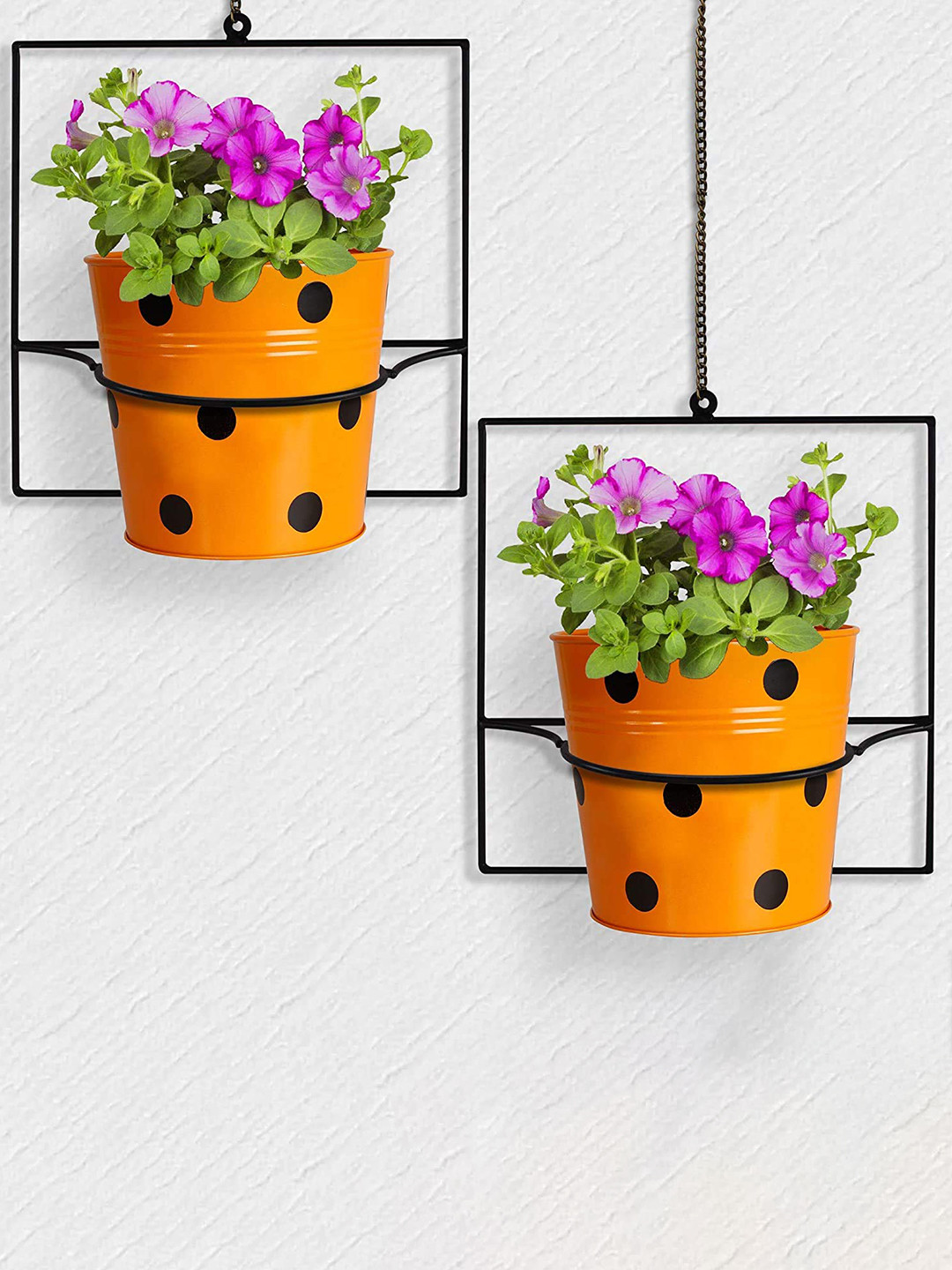 TRUSTBASKET 2 Pcs Black Wall Mounting Planter Stands