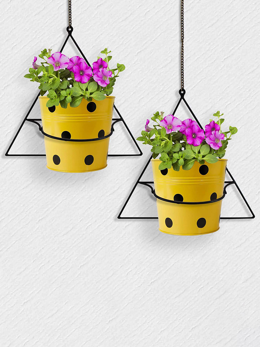 TRUSTBASKET 2 Pcs Black Triangle-Shaped Wall Mounted Planter Stands