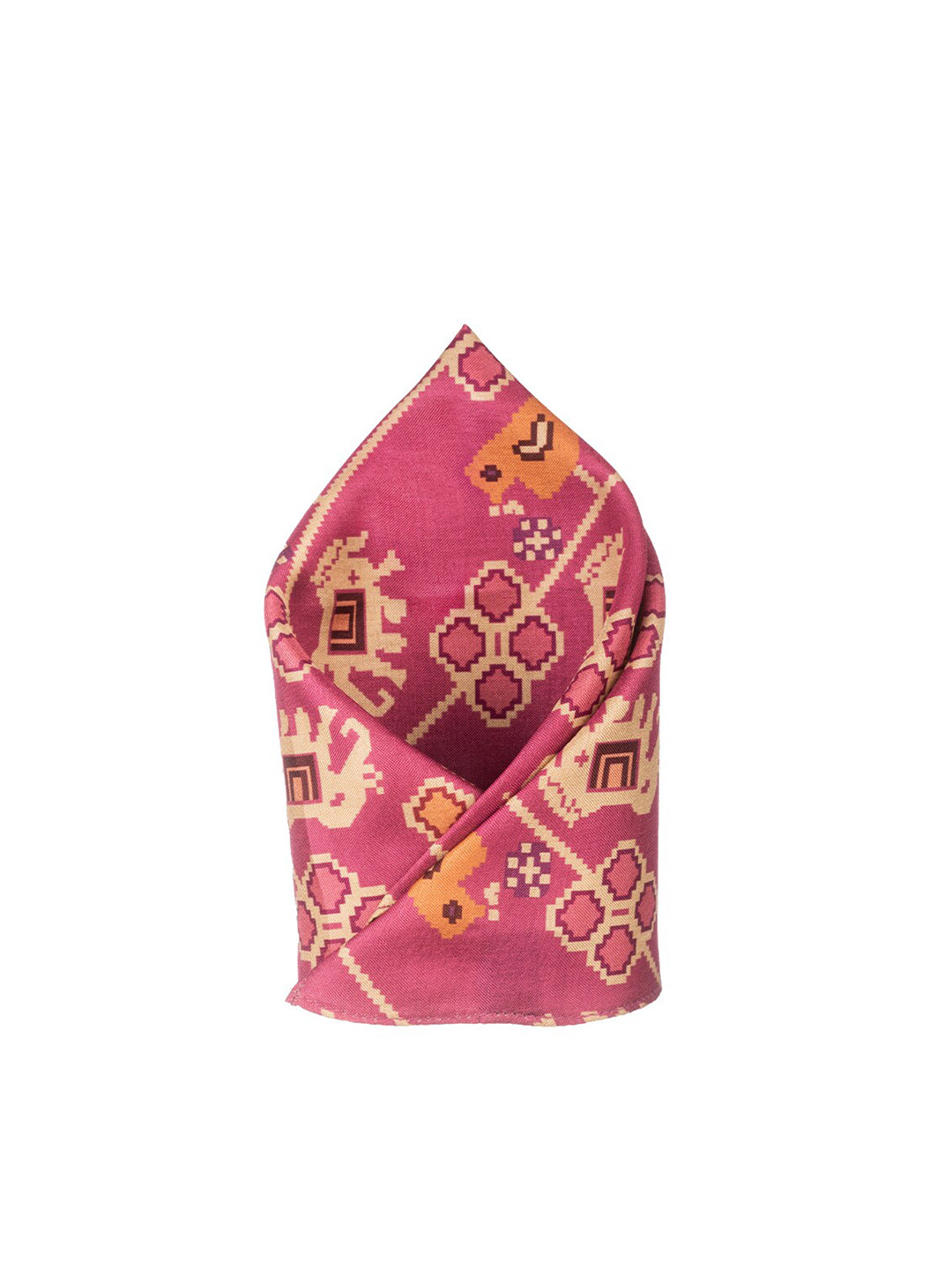 The Tie Hub Men Printed Silk Cotton Pocket Square