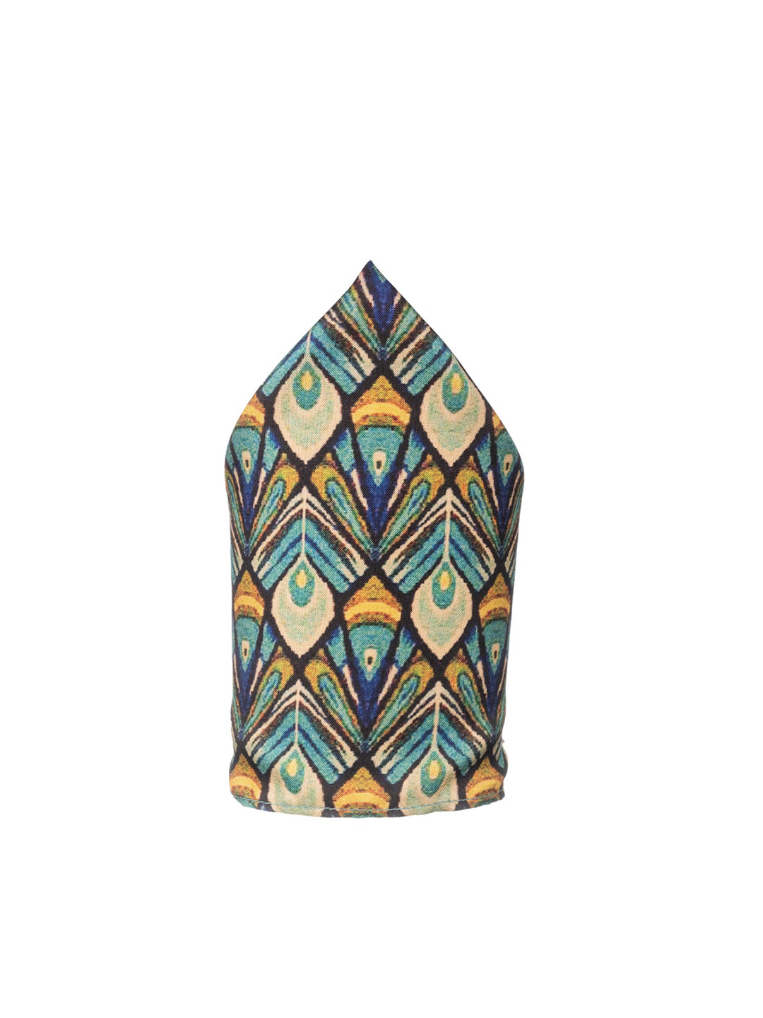 The Tie Hub Men Printed Silk Cotton Pocket Square
