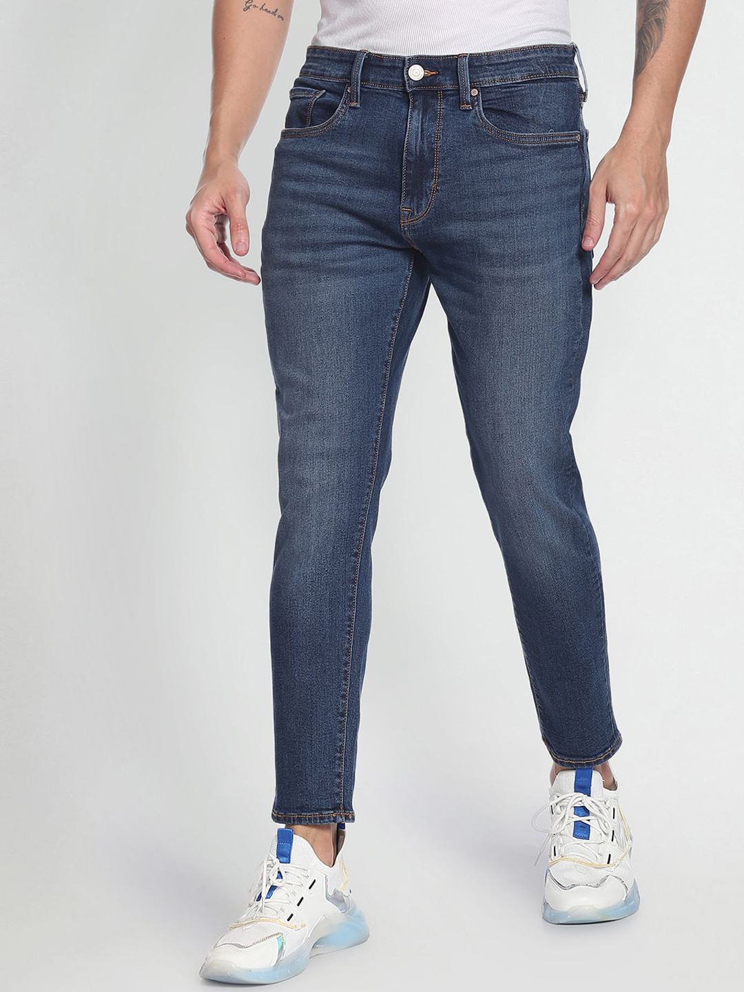 Flying Machine Mankle Tapered Fit Stone Wash Classic Vintage Jeans