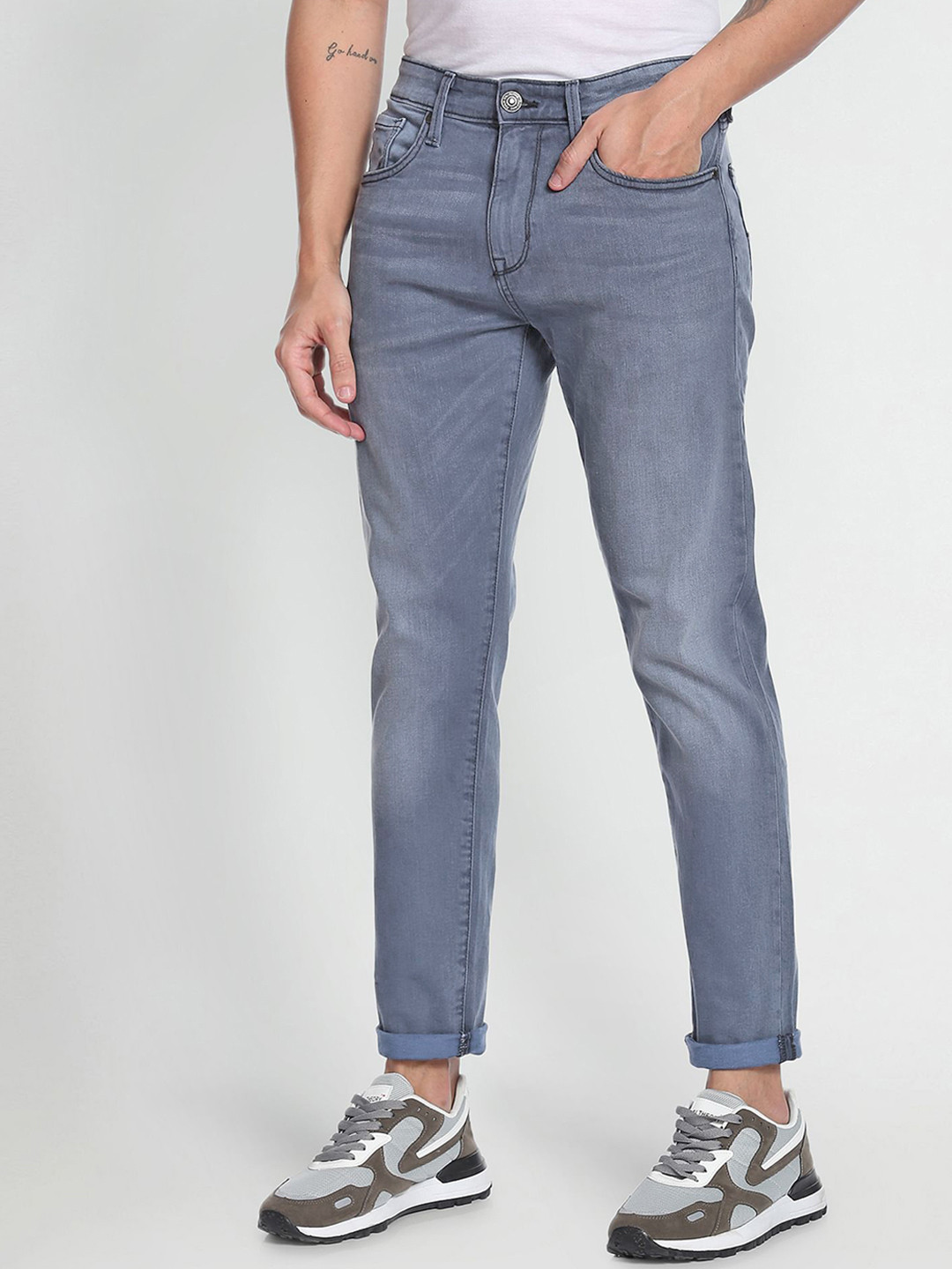 Flying Machine Slim Tapered Stone Wash Classic Vintage Jeans