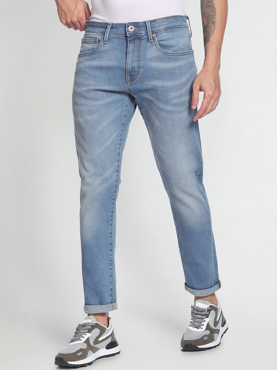 Flying Machine Slim Tapered Stone Wash Authentic Signature Jeans