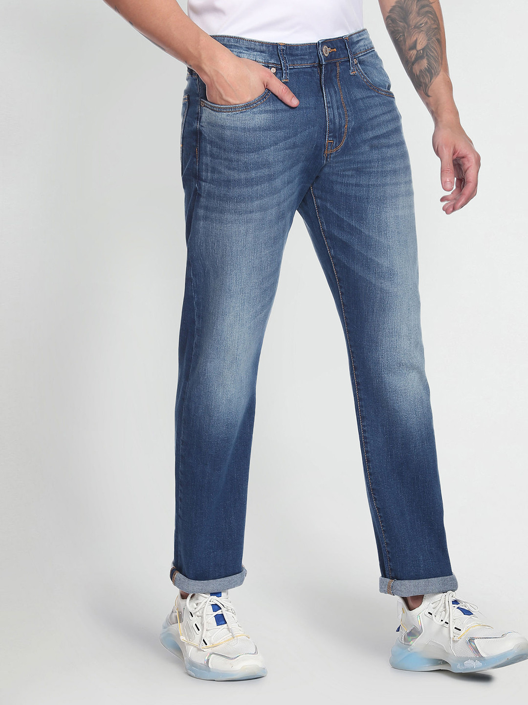 Flying Machine F-Jango Straight Fit Washed Classic Vintage Jeans