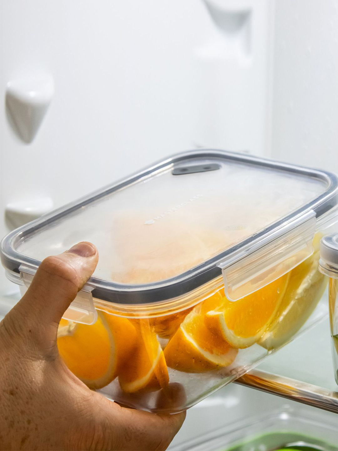 Masterclass Recycled Eco Snap Transparent Plastic Dishwasher Safe Clip-On Graduated Container-1.4L