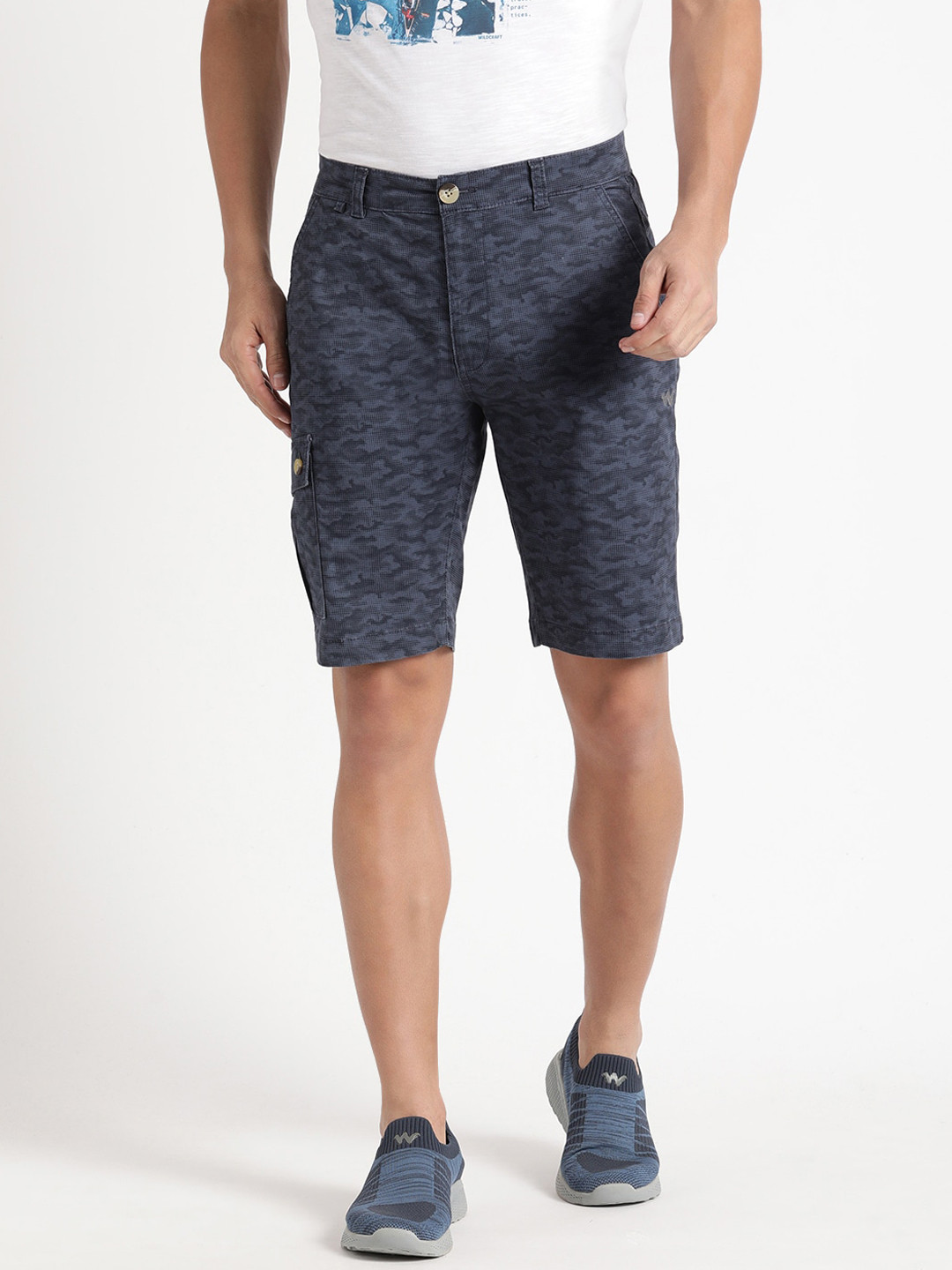 Wildcraft Men Camouflage Printed Rapid-Dry Cargo Shorts