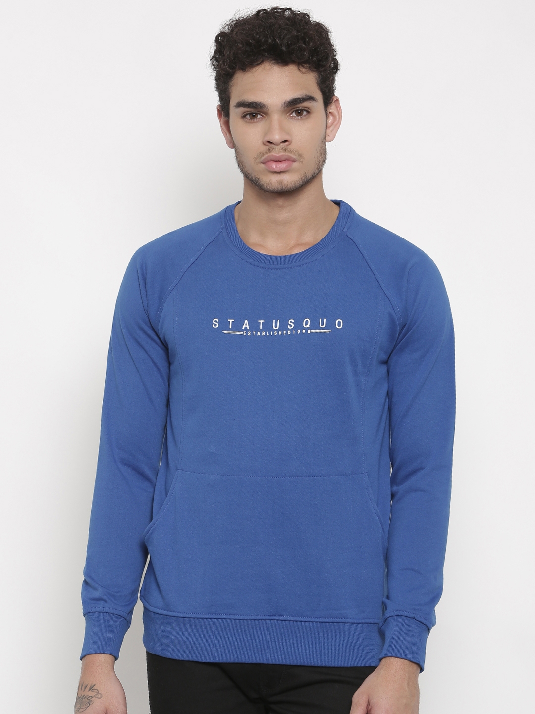 Status Quo Men Blue Printed Sweatshirt
