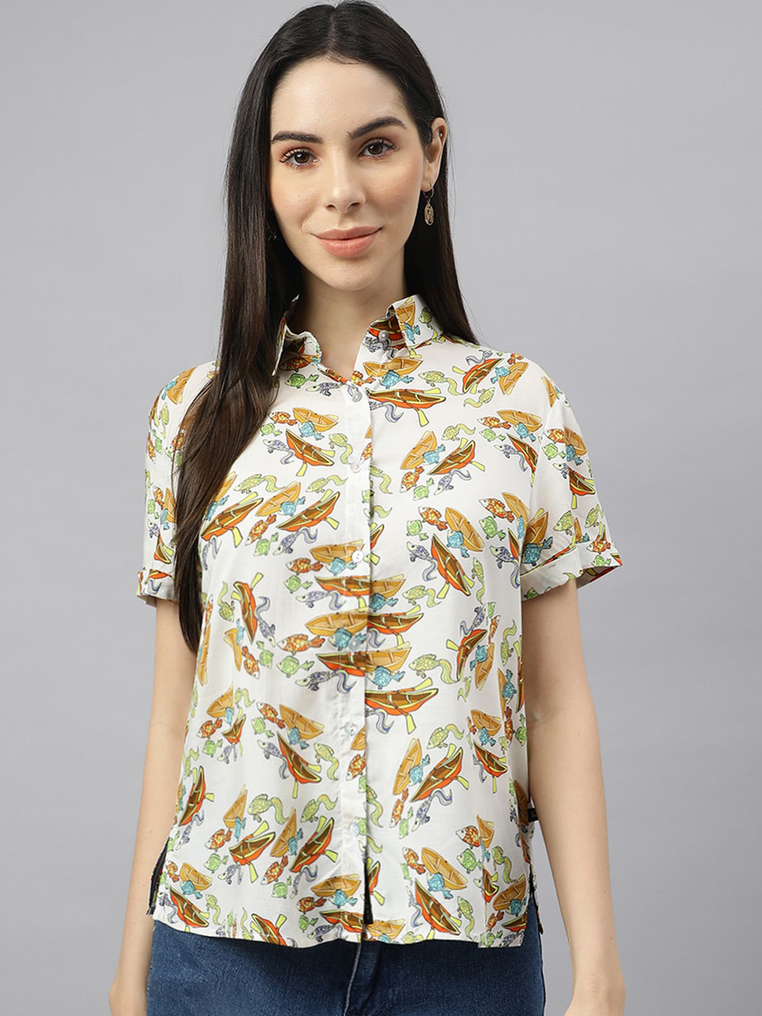 VALBONE Classic Conversational Printed Casual Shirt