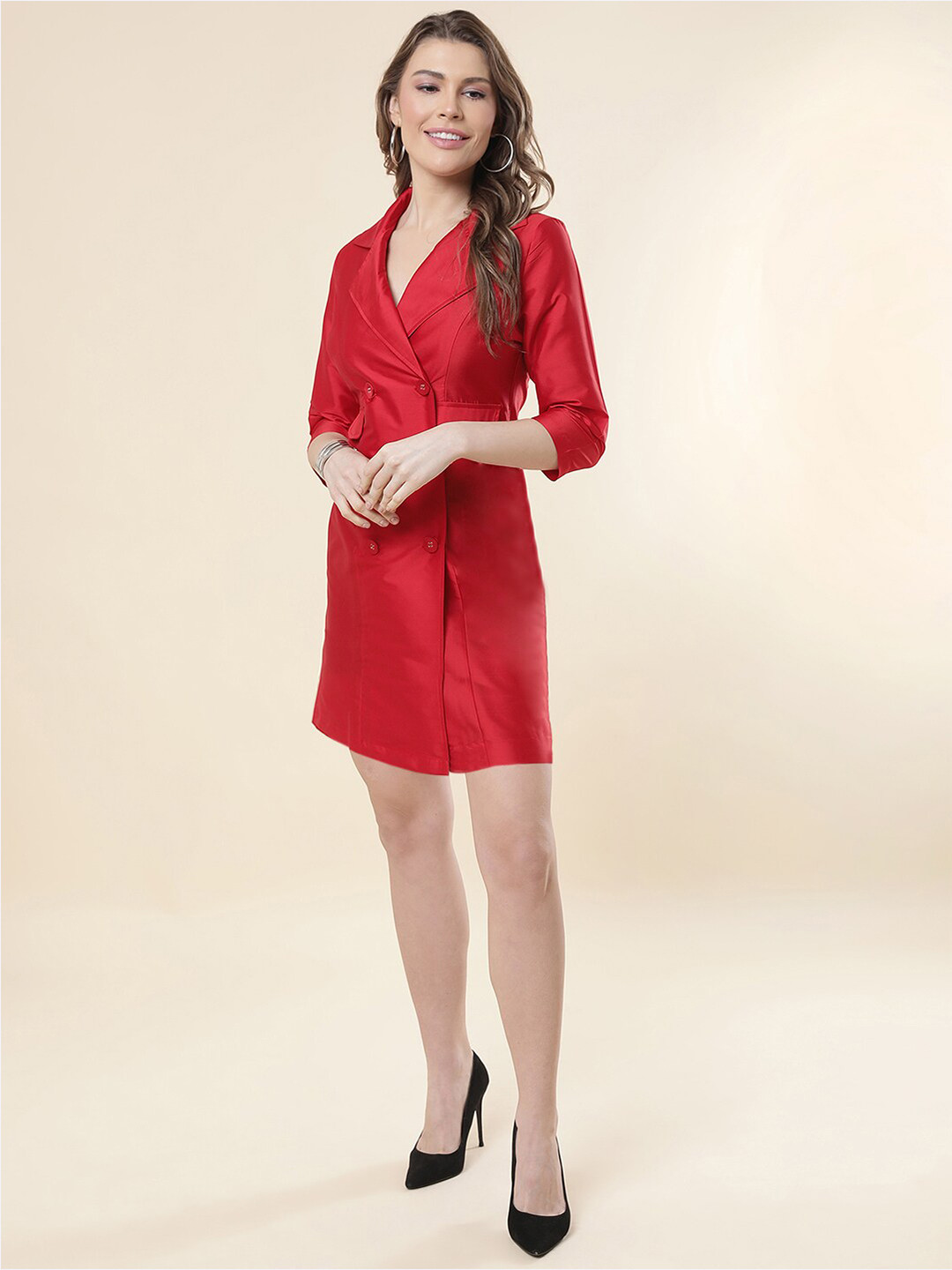 A T U N Red Sheath Dress