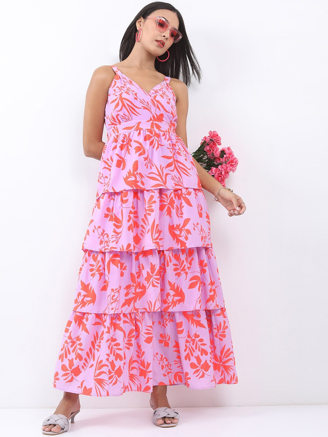 KETCH Purple Floral Maxi Dress