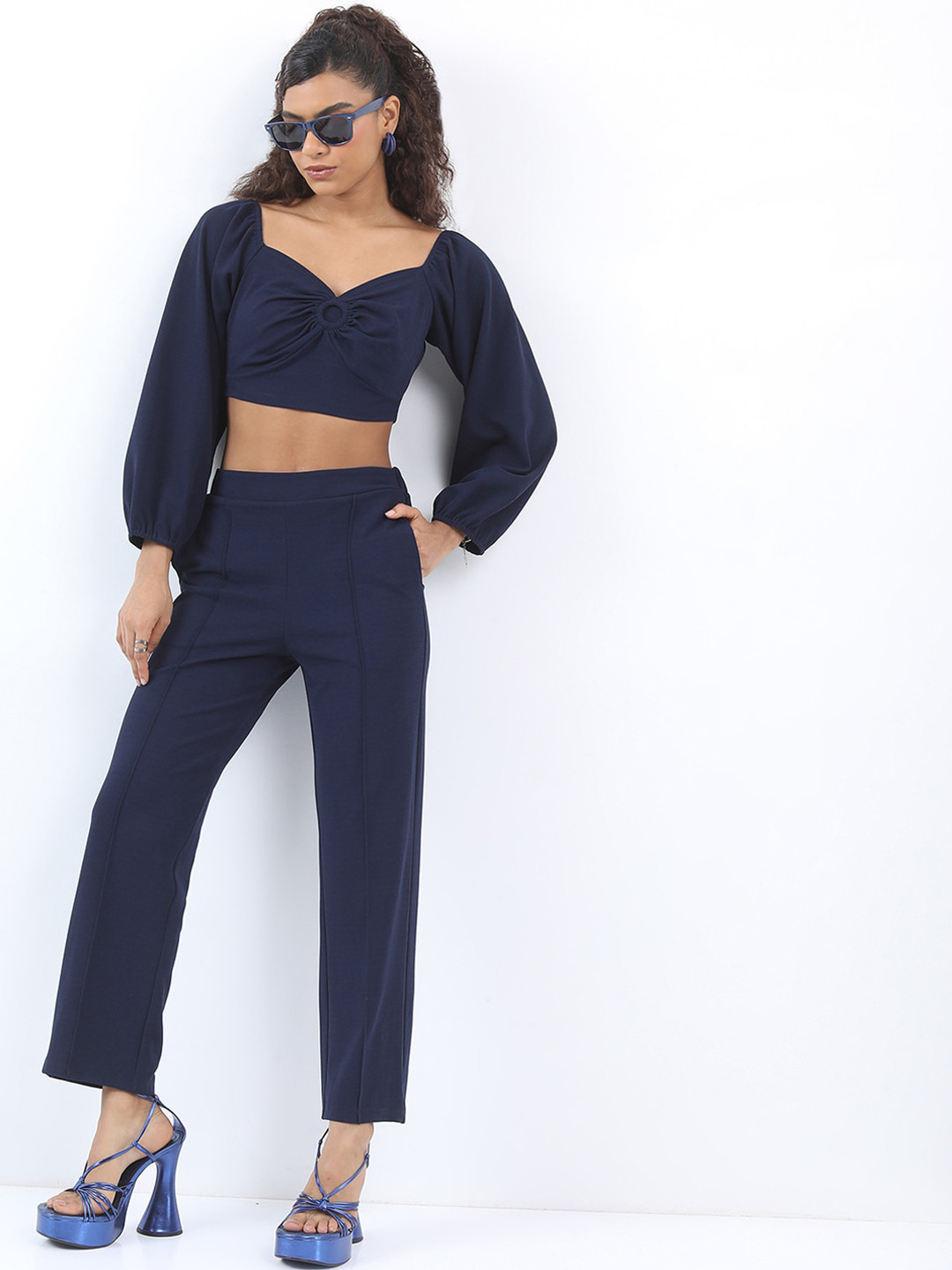 KETCH Sweet Heart Neck Top With Trouser