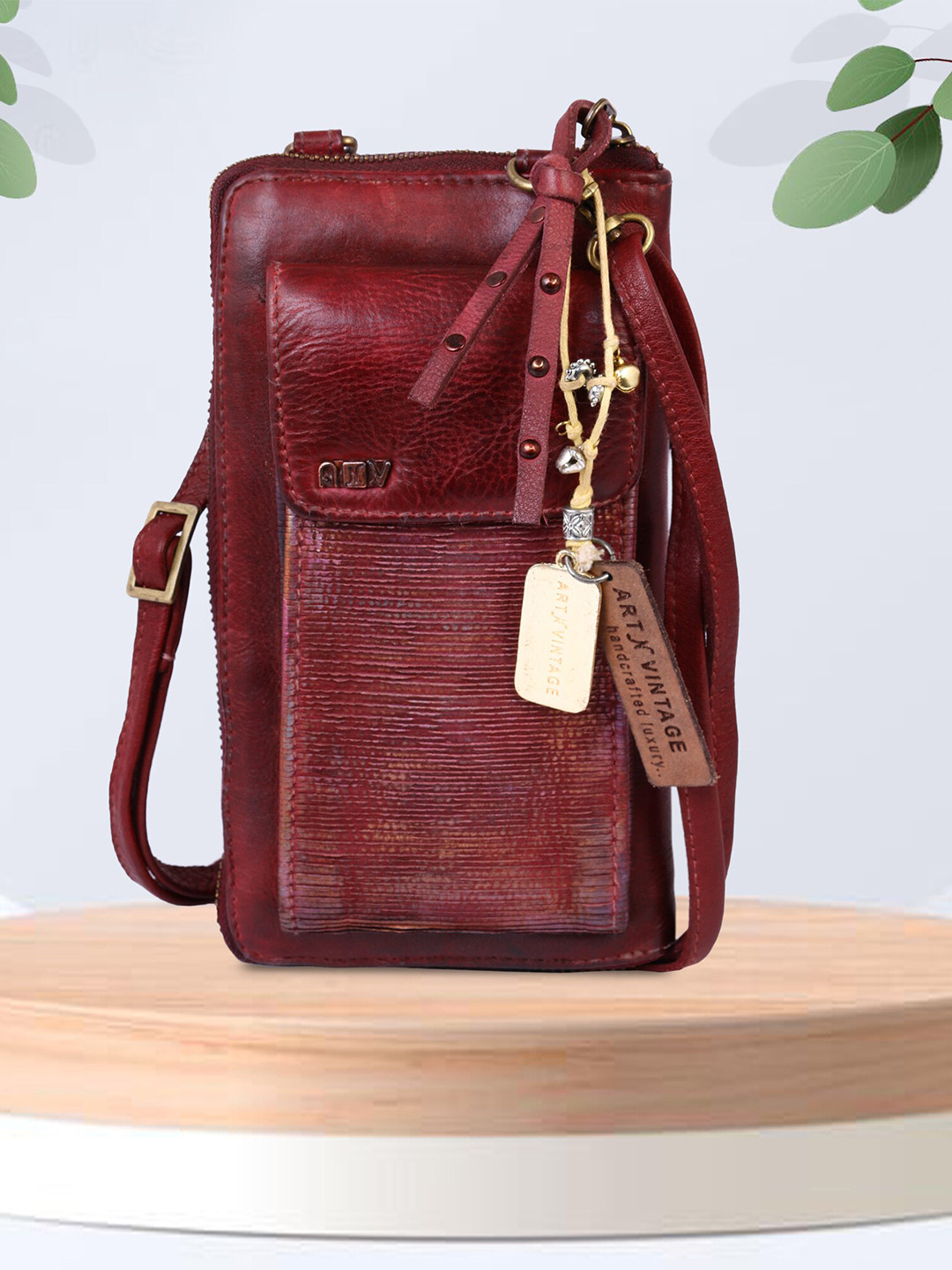 ART N VINTAGE Women Textured Leather Zip Around Wallet