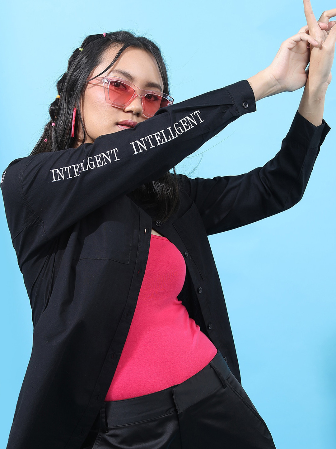 Tokyo Talkies Typography Casual Cotton Shirt