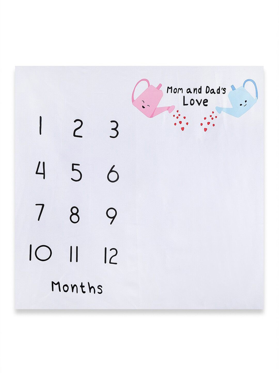 Babymoon Milestone Photography White Typography Cotton 210 TC Single Fine Bedsheet -39 x 39 inches