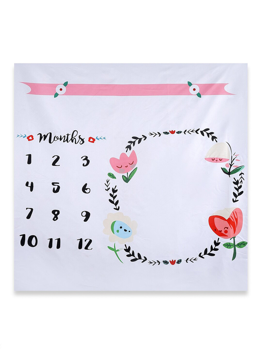 Babymoon White Typography Cotton 210 TC Single Fine Bedsheet -39 x 39 inches