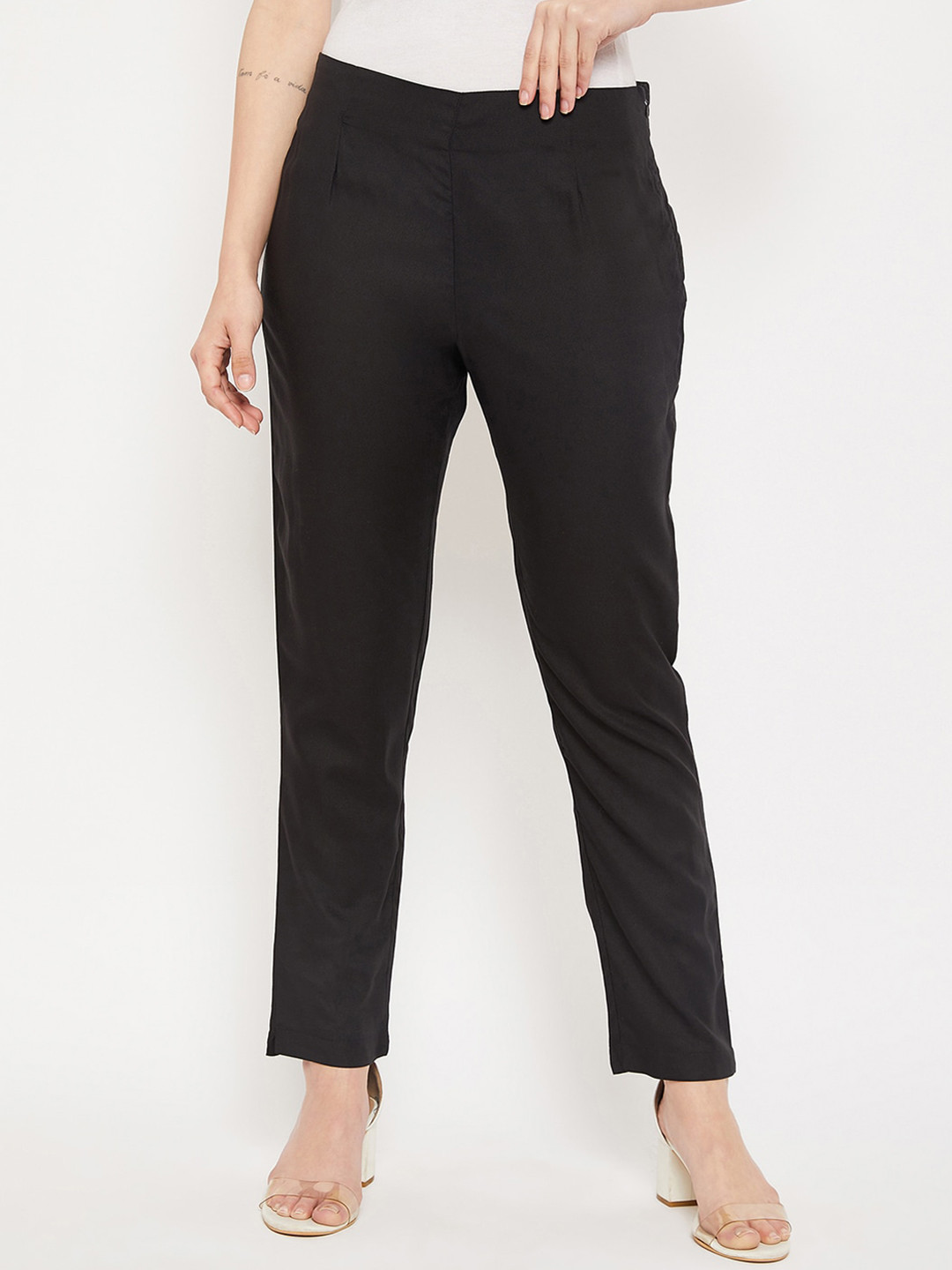 Cantabil Women Regular Fit Easy Wash Cotton Trousers