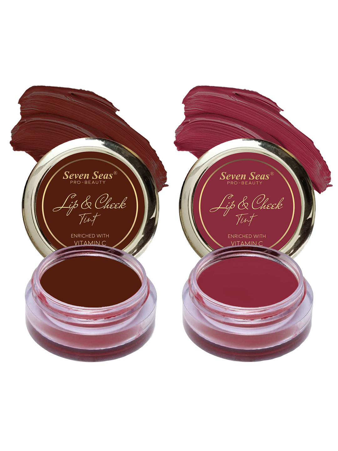 Seven Seas Set of 2 Vitamin C Lips & Cheek Tint 8 g Each - Maroon & Mandy