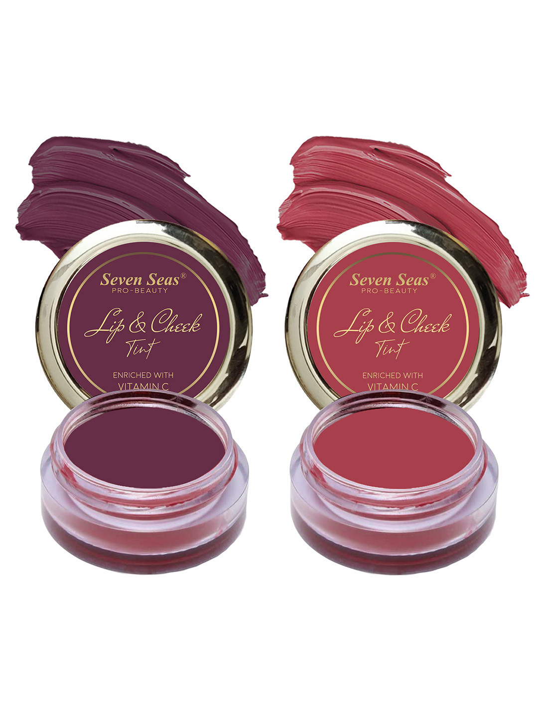 Seven Seas Set of 2 Lips & Cheek Smudge-Proof Tint with Vitamin C - 8 g each