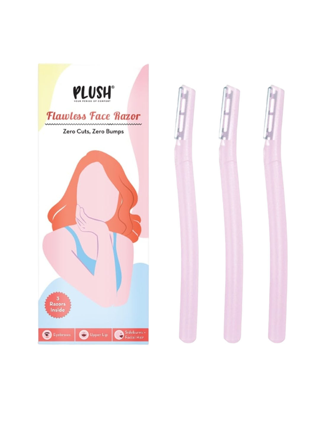Plush Set Of 3 Flawless & Reusable Eyebrow & Face Razor