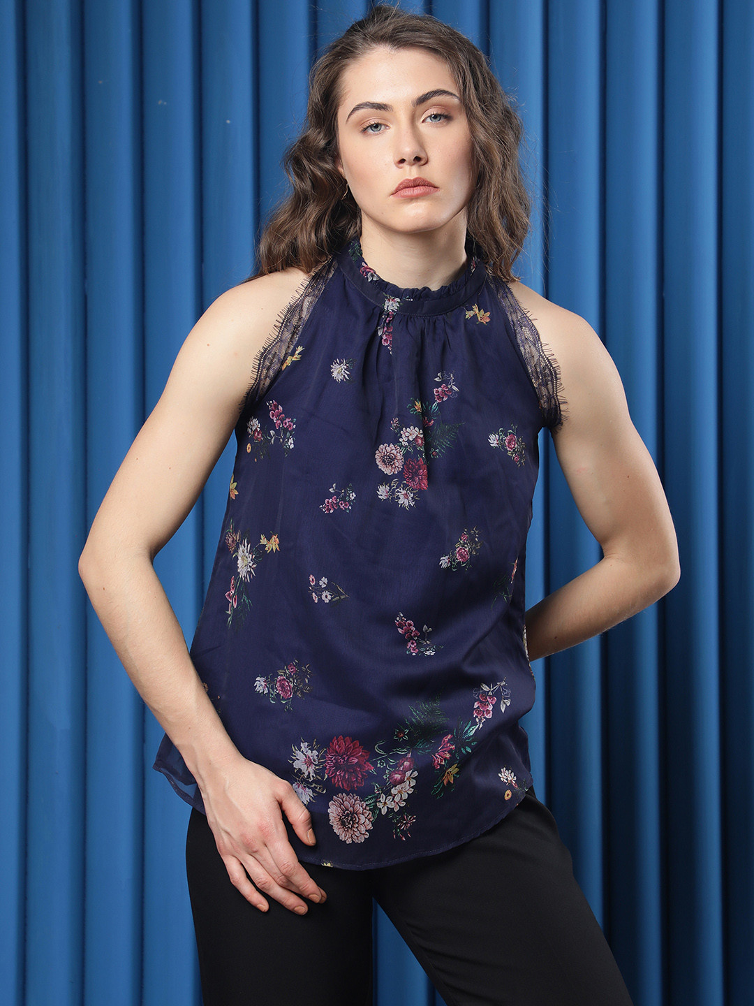 RAREISM Floral Print Halter Neck Top