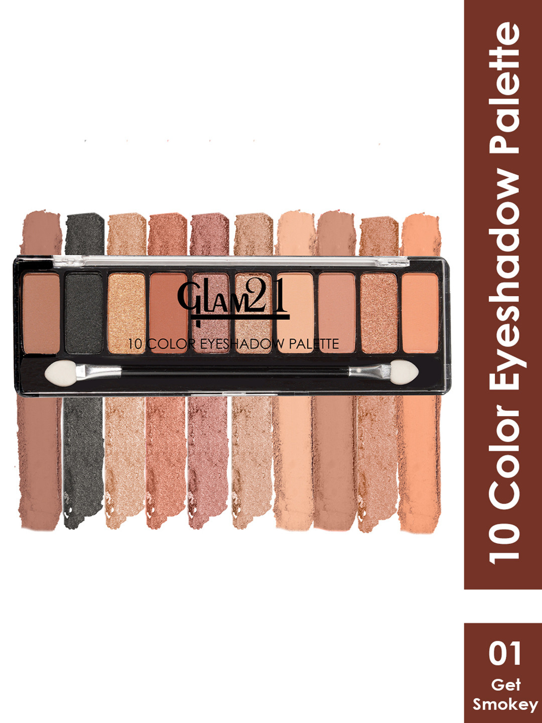 GLAM21 10 Colors Eyeshadow Palette - Get Smoky - 8.8g
