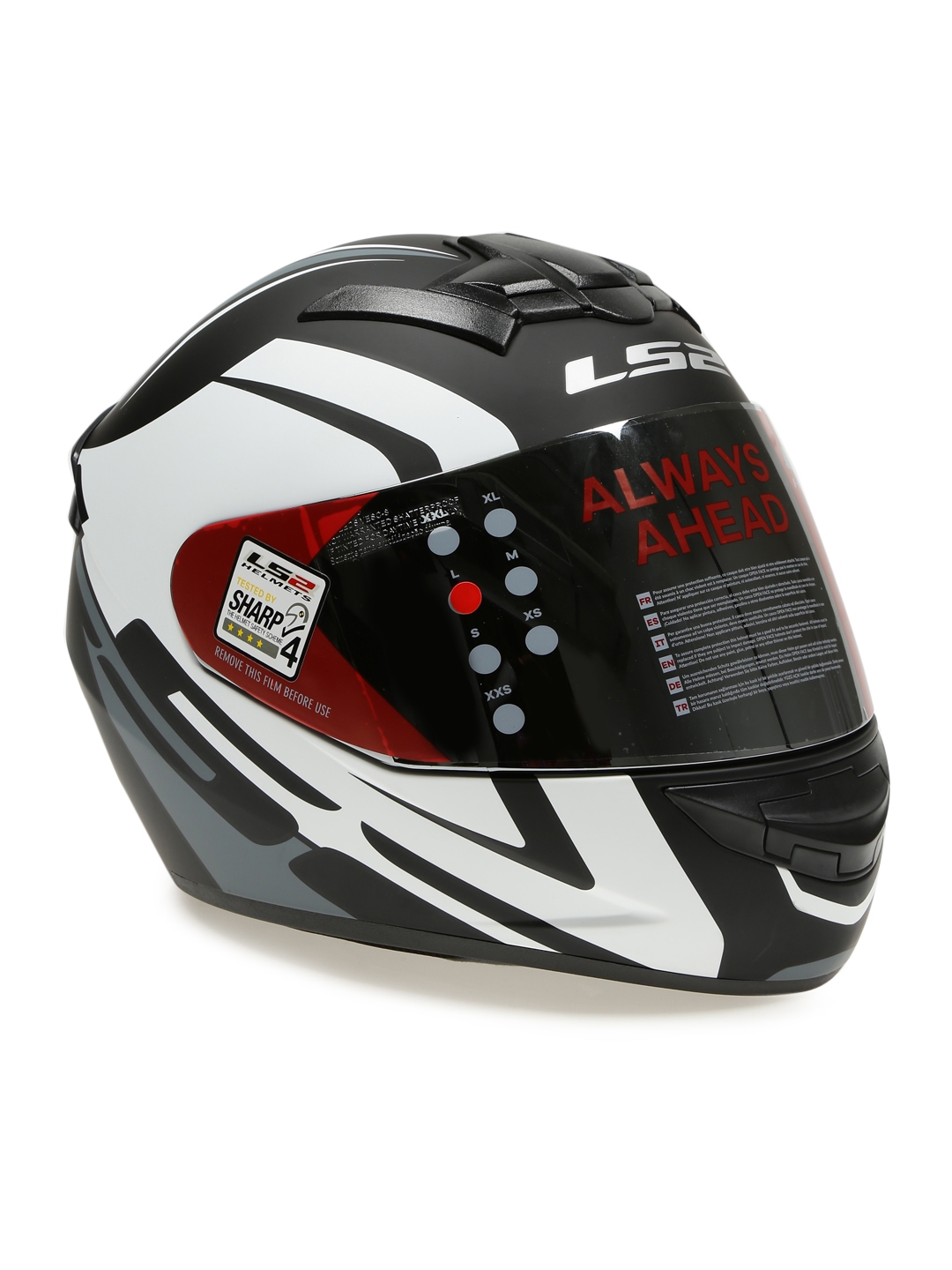 Buy LS2 Men Black White Printed Touring Matt Full Face Helmet FF