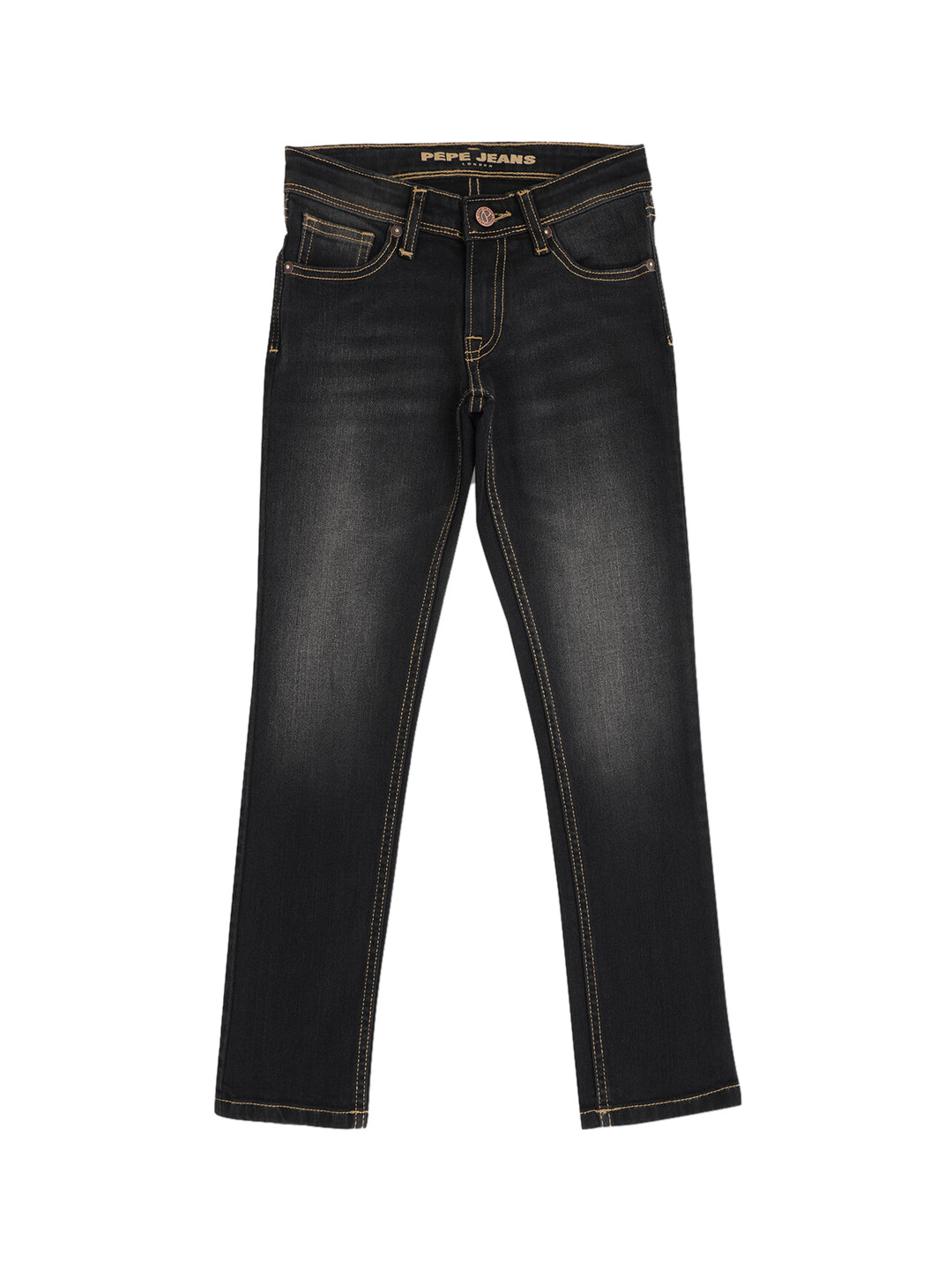 Pepe Jeans Boys Black Relaxed Fit Heavy Fade Jeans