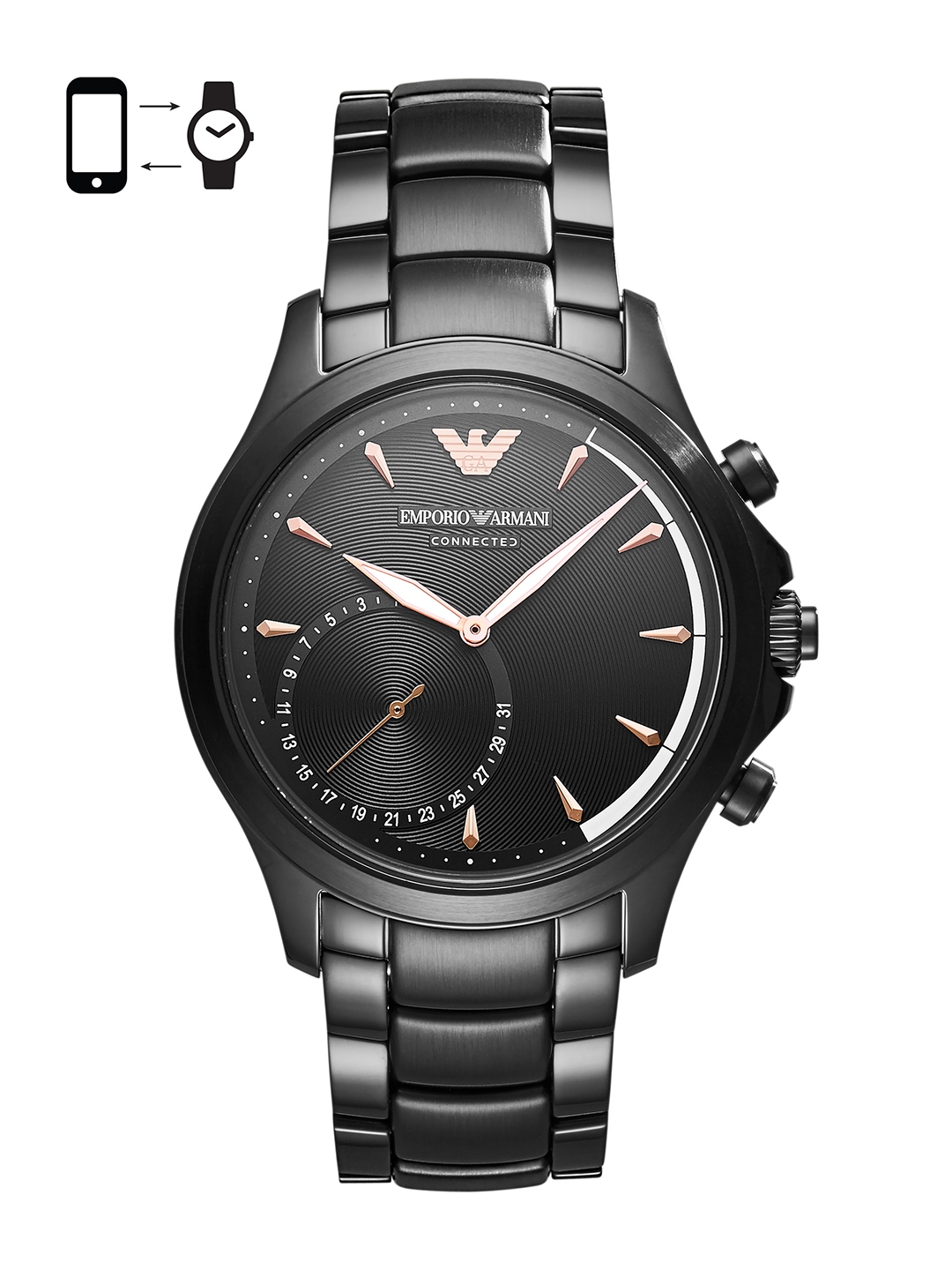 Buy Emporio Armani Connected Men Black Hybrid Smart Watch ART3012 Smart Watches for Men 2198726 Myntra