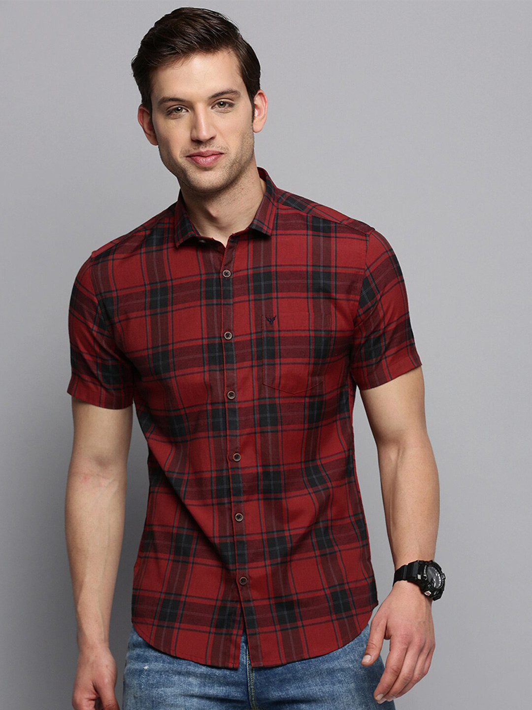 SHOWOFF Classic Tartan Checked Casual Cotton Shirt