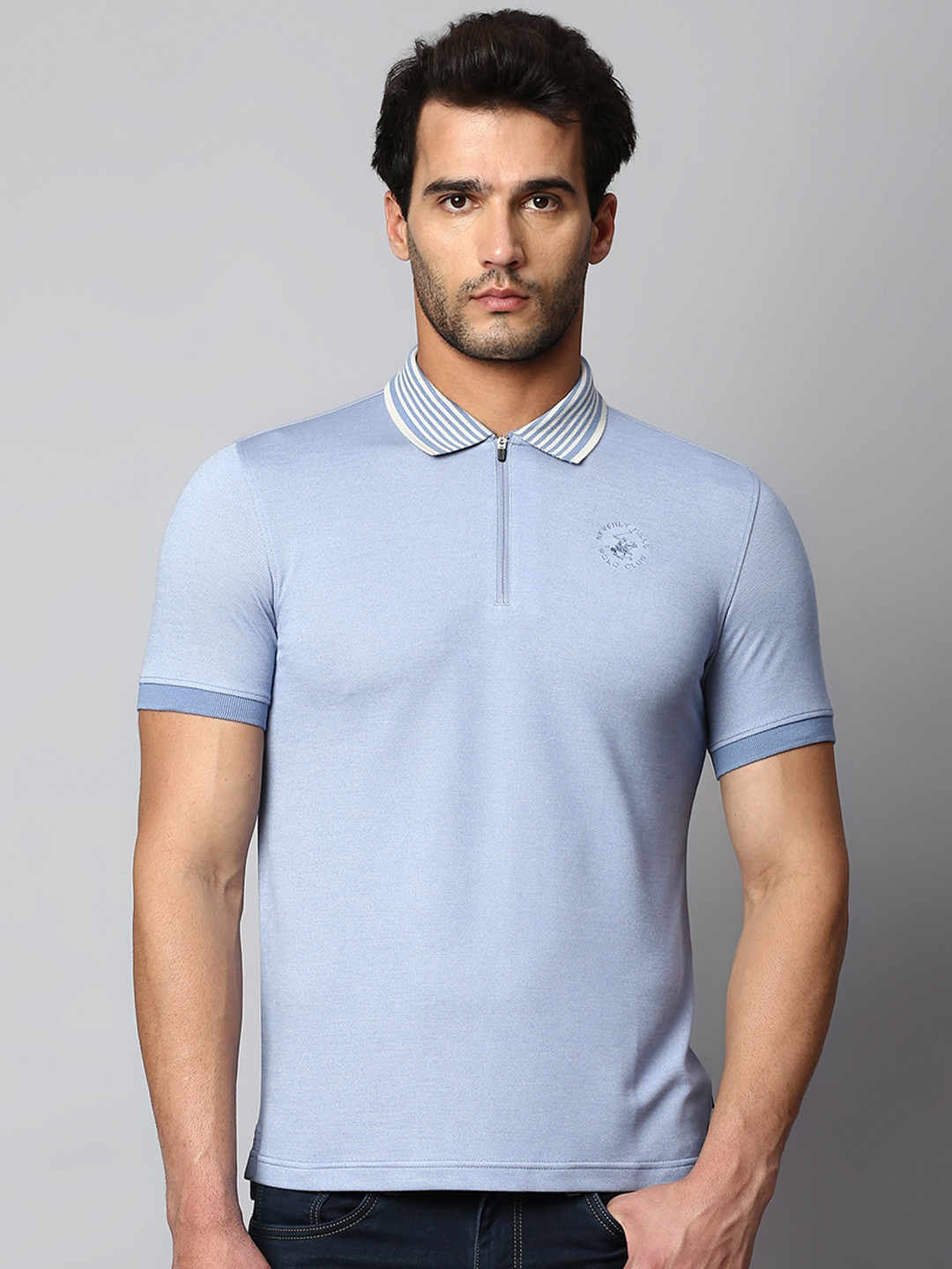 Beverly Hills Polo Club Polo Collar Cotton Blend T-shirt