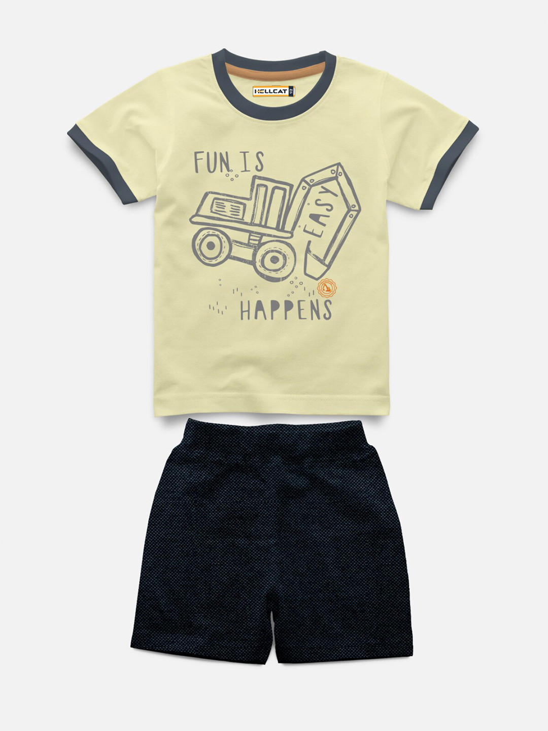 HELLCAT Kids Pack Of 2 Printed Short Sleeves T-shirt With Shorts