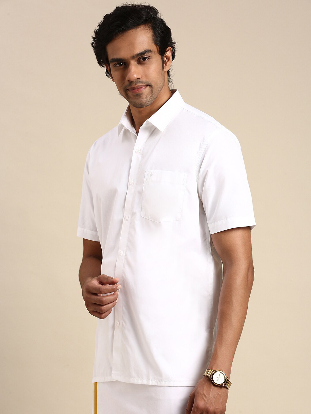 Ramraj Chest Pocket Detail Casual Cotton Shirt