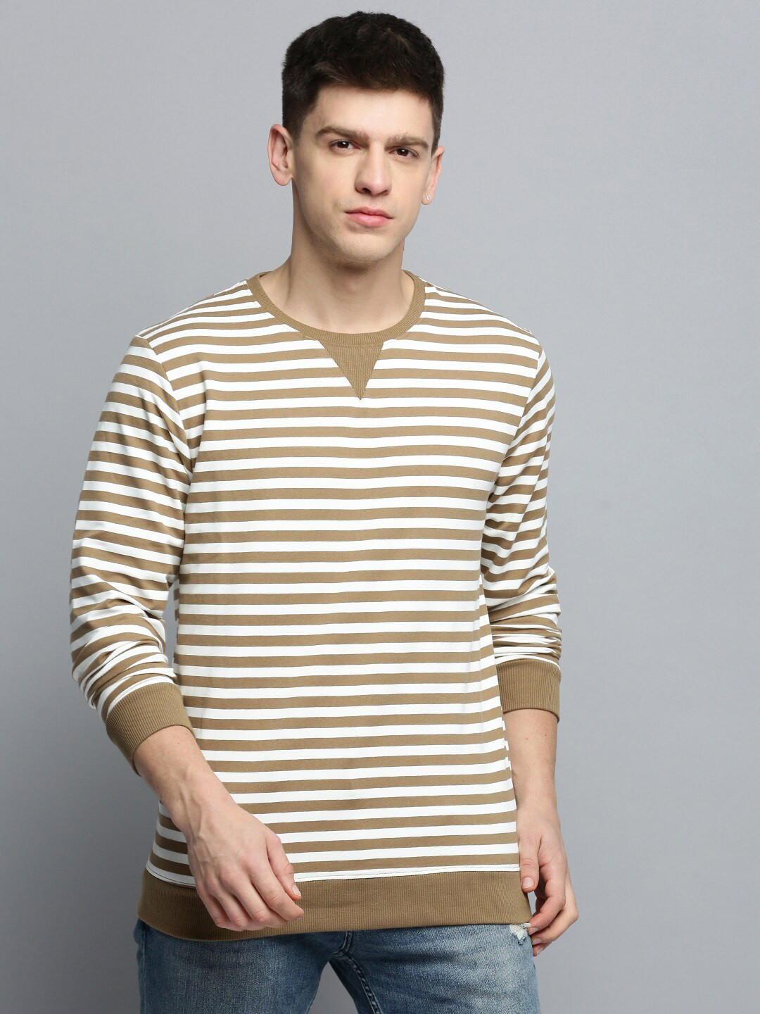 SHOWOFF Striped Pullover Sweatshirt