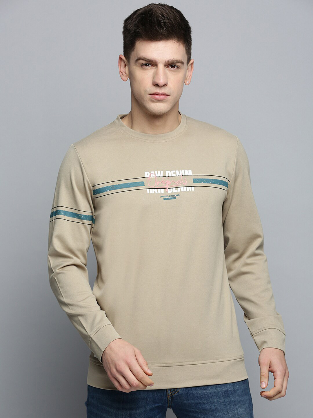SHOWOFF Typography Printed Sweatshirt