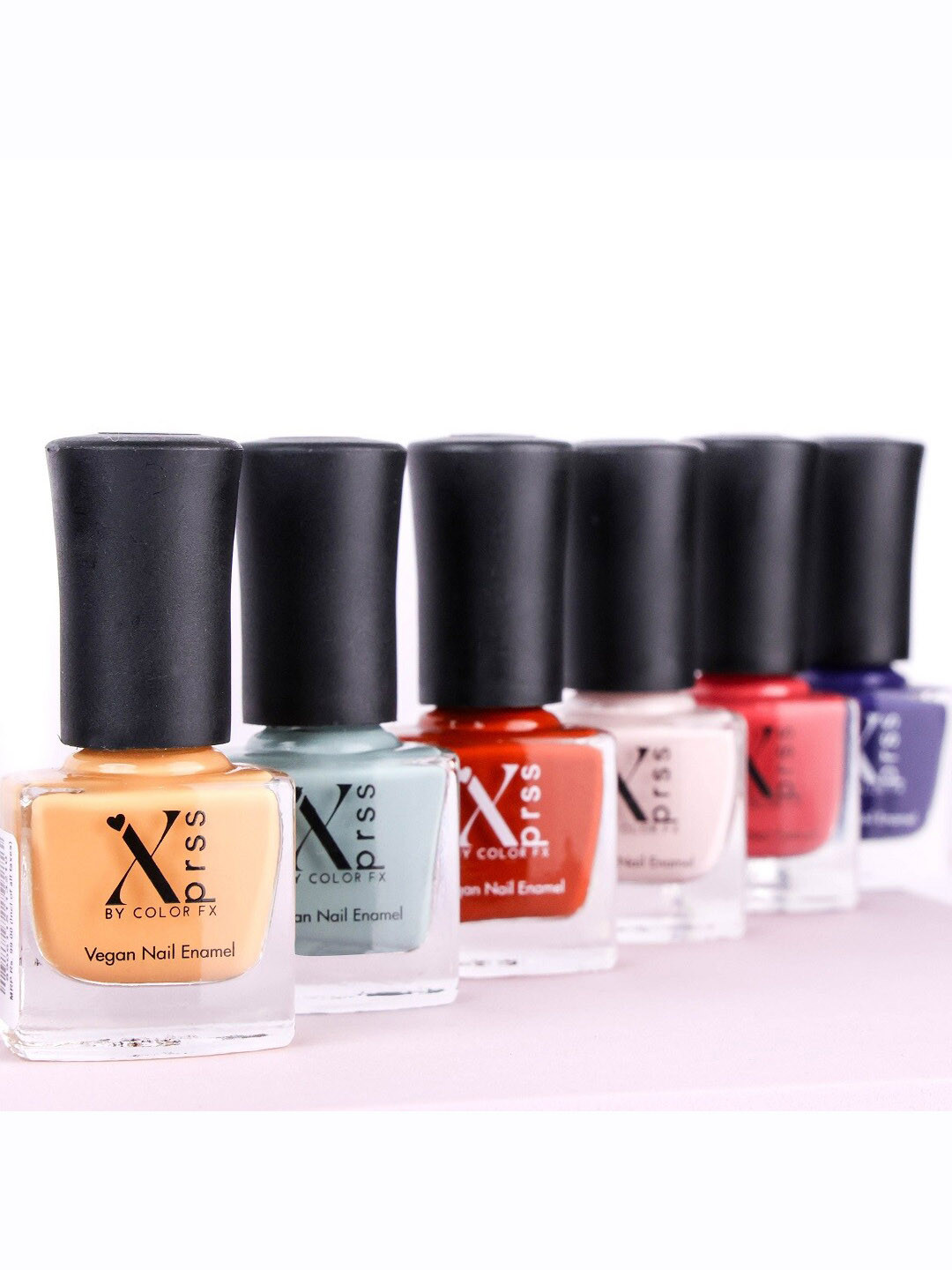 Color Fx Set Of 2 Xprss Vegan Nail Enamels 10 ml Each - Orange 306, Yellow Orange 307