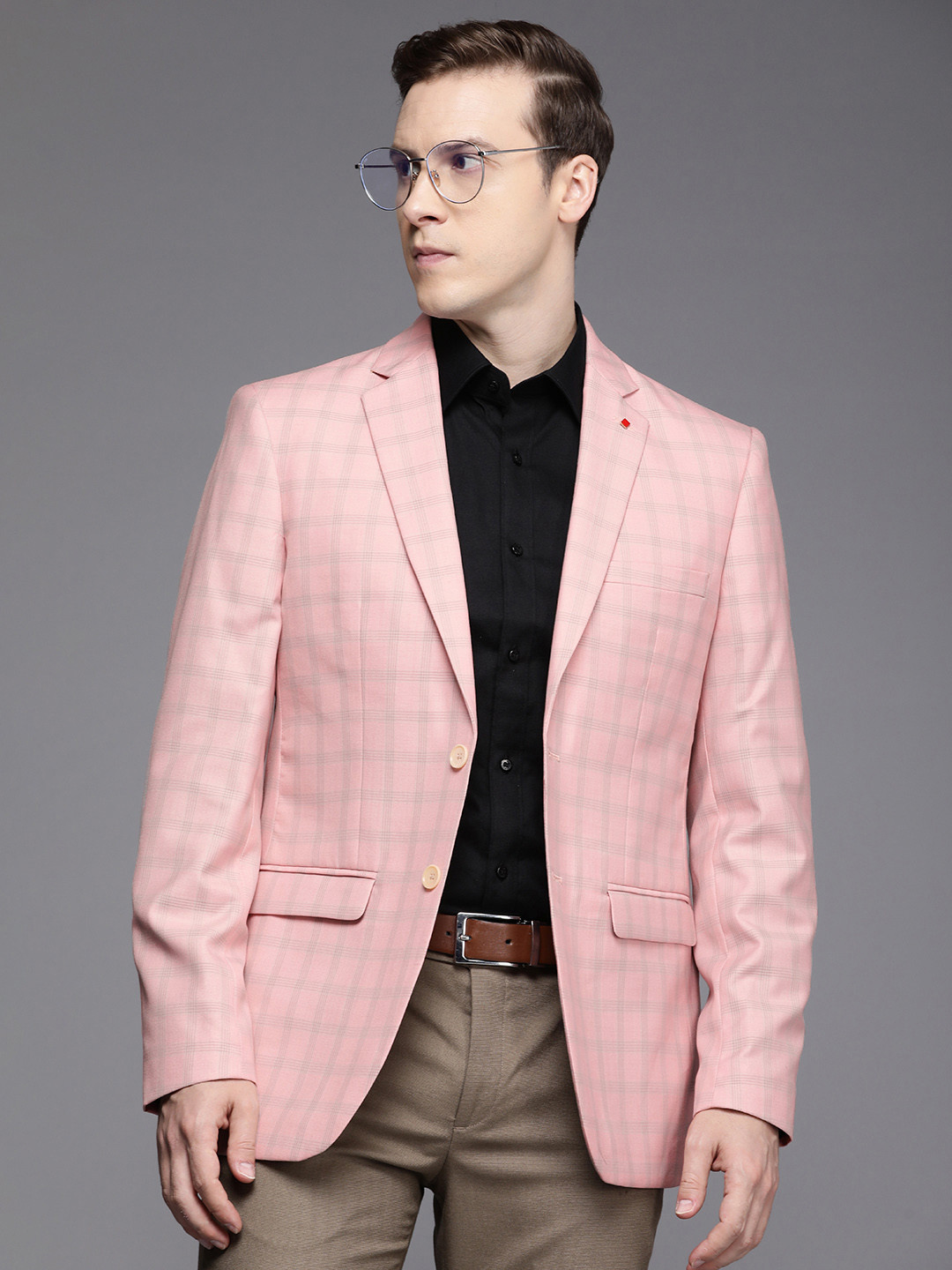 Raymond Contemporary Fit Checked Formal Blazer