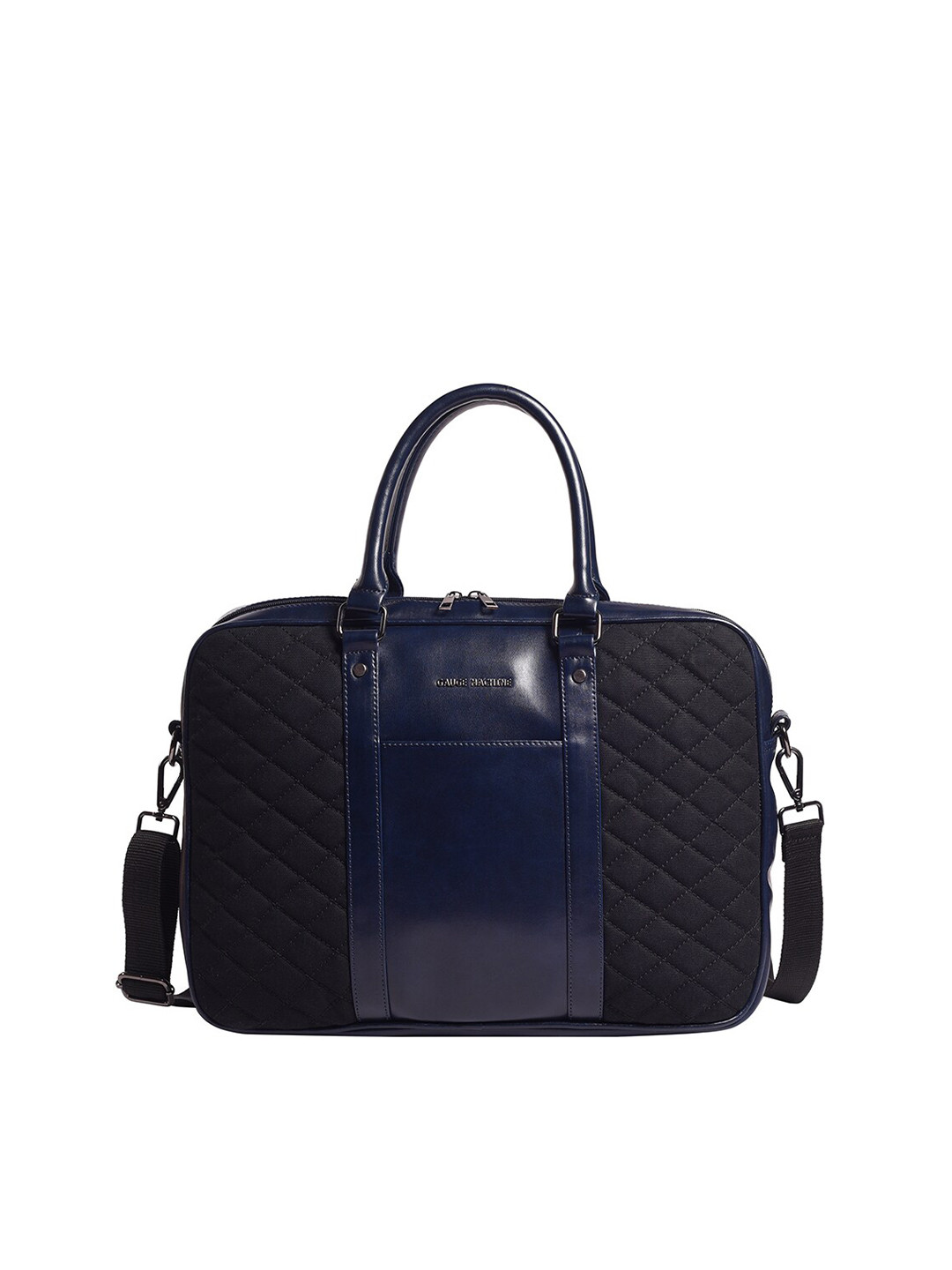 Gauge Machine Unisex Textured Laptop Bag with Quilted Detail