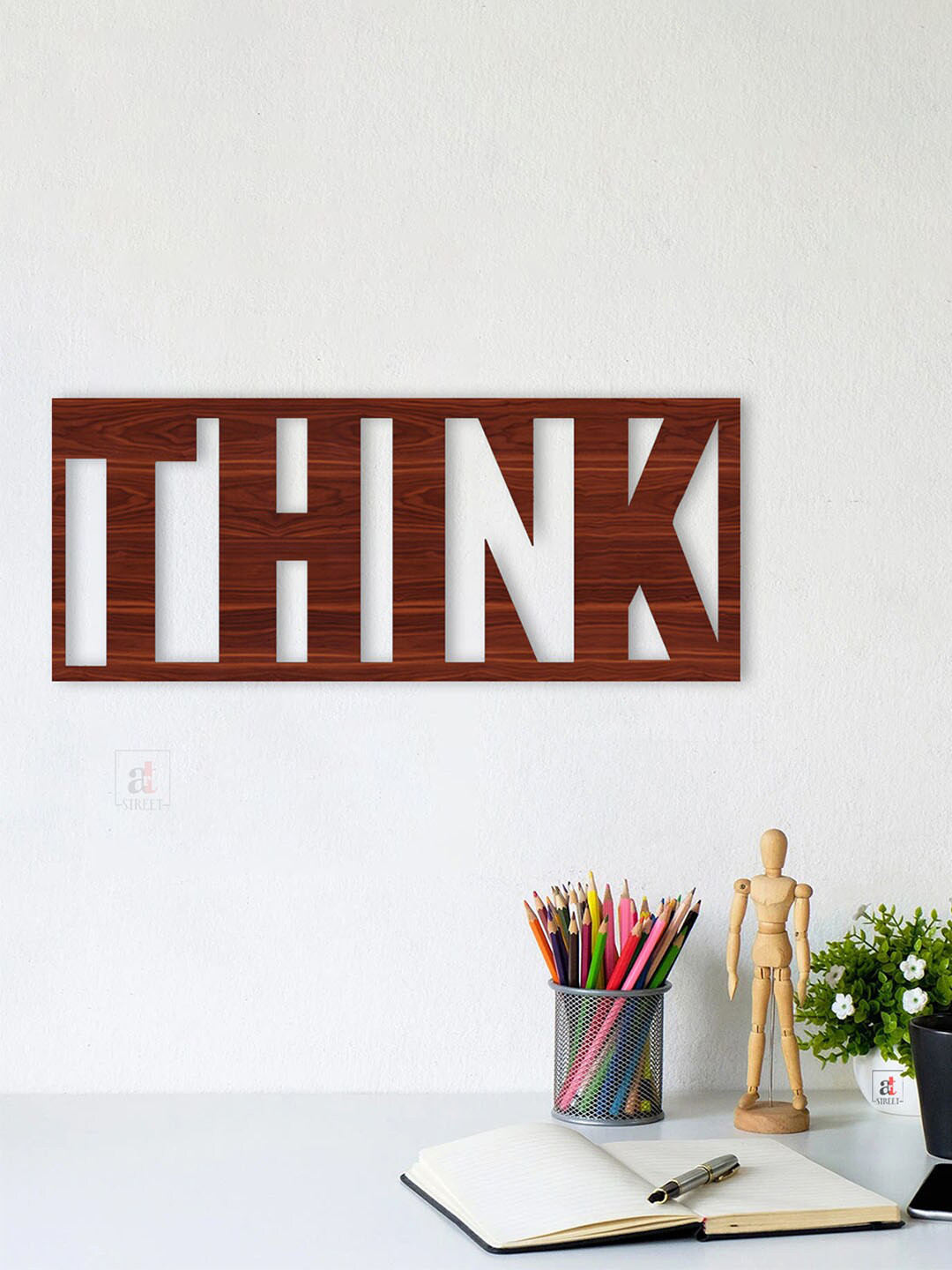 Art Street Think Brown MDF Matte Hanging Hall Wall Hangings-7In