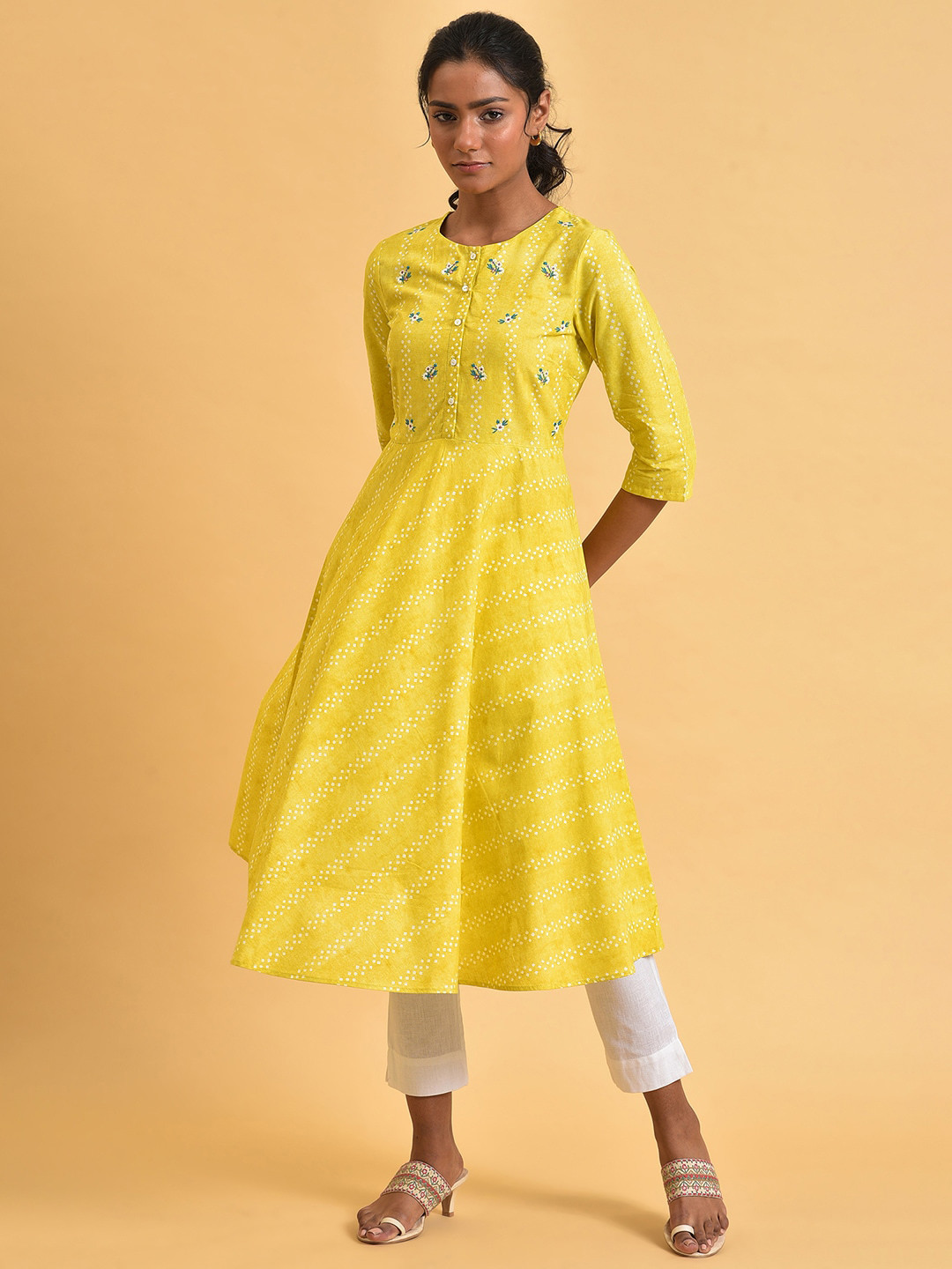 W Anarkali Cotton Kurta