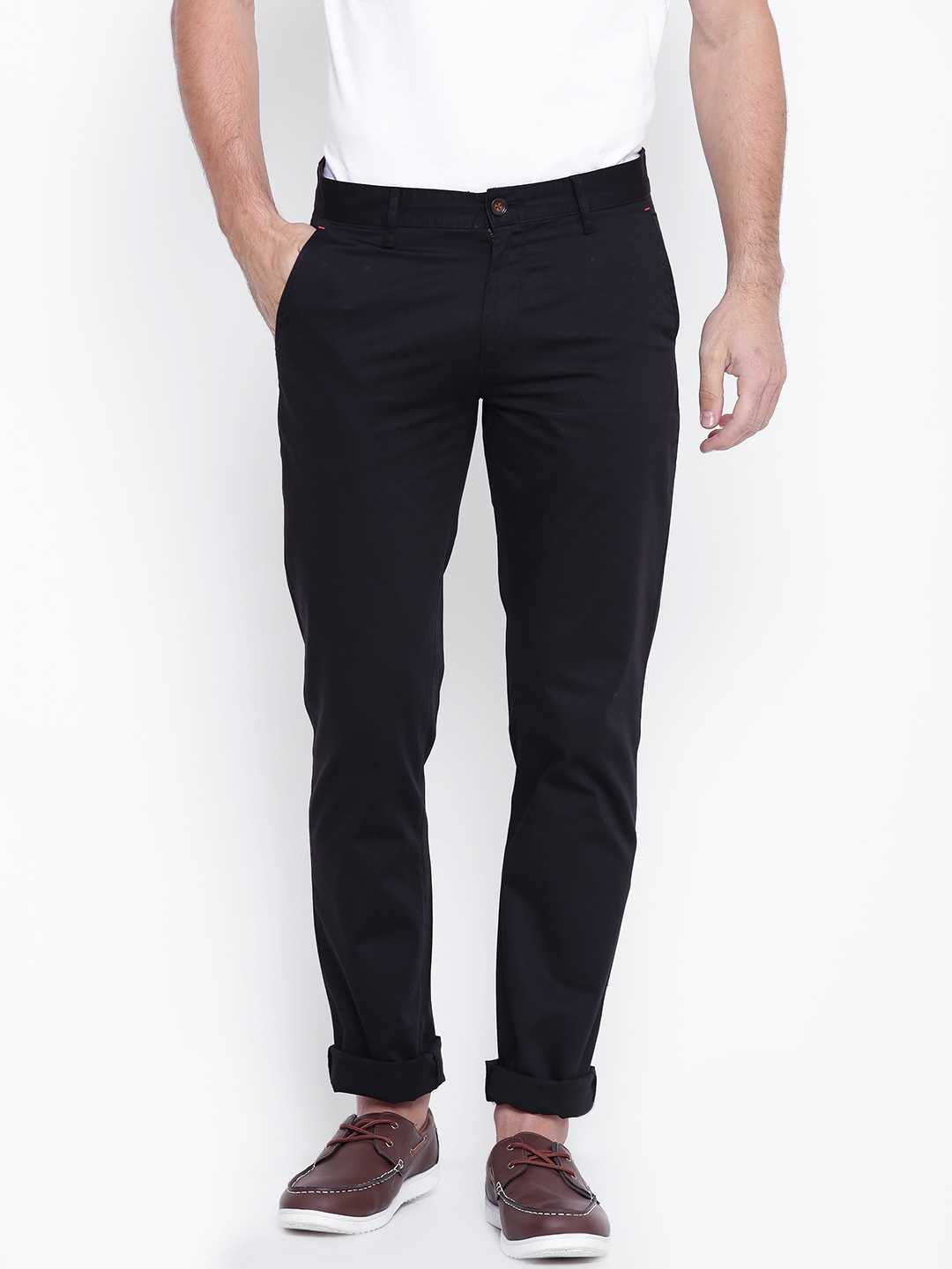 Buy Arrow Sport Black Leisure Slim Fit Casual Linen Trousers  Trousers for  Men 1159008  Myntra