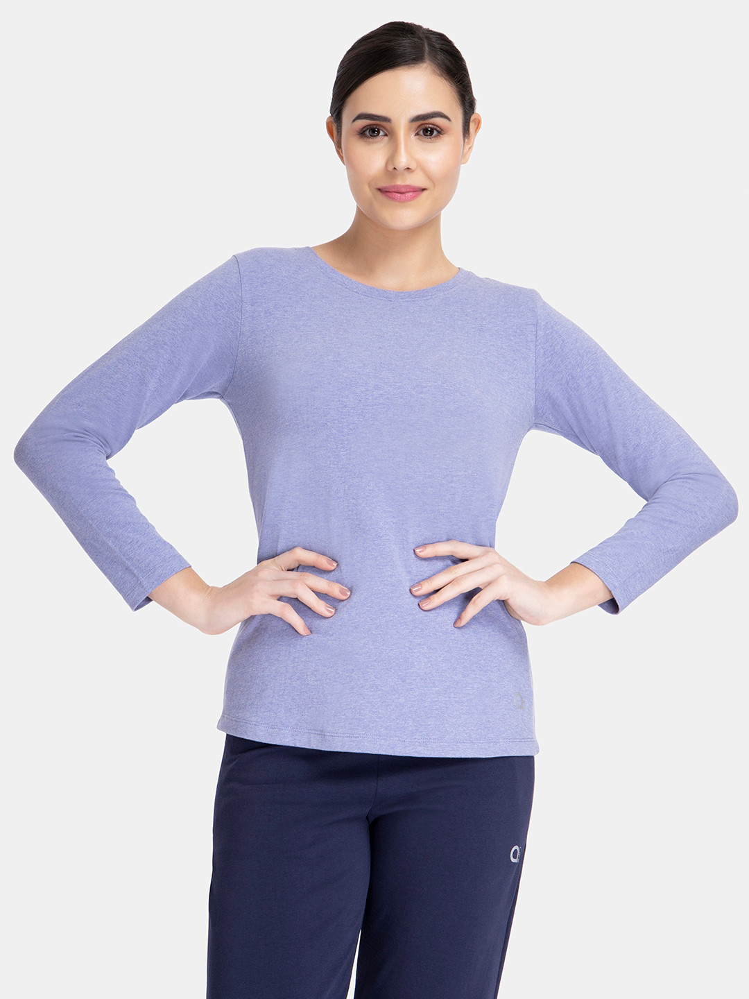 Amante Solid Three-Fourth Sleeve Round Neck T-Shirt