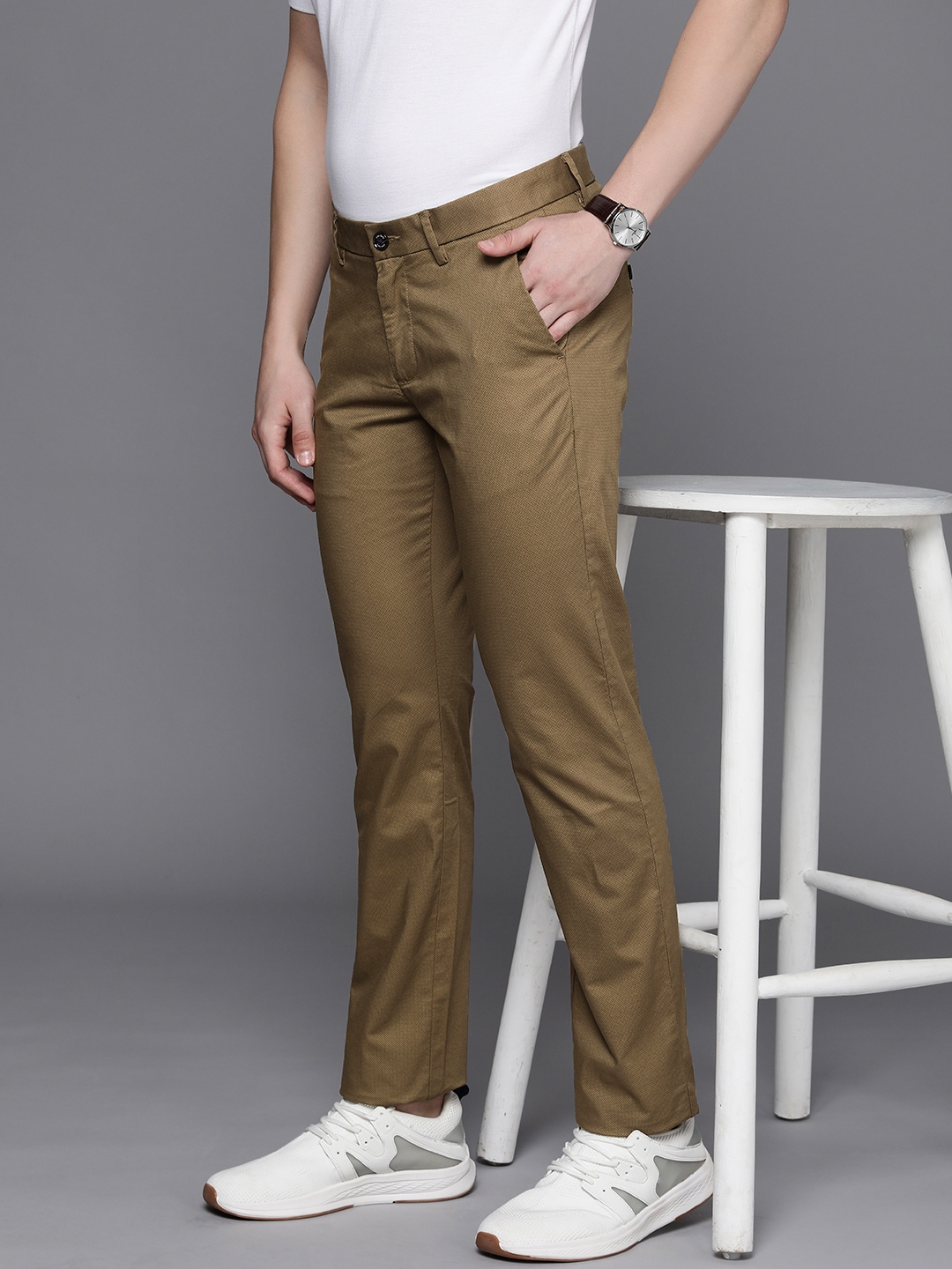 Allen Solly Casual Trousers  Buy Allen Solly Men Grey Slim Fit Check  Casual Trousers Online  Nykaa Fashion
