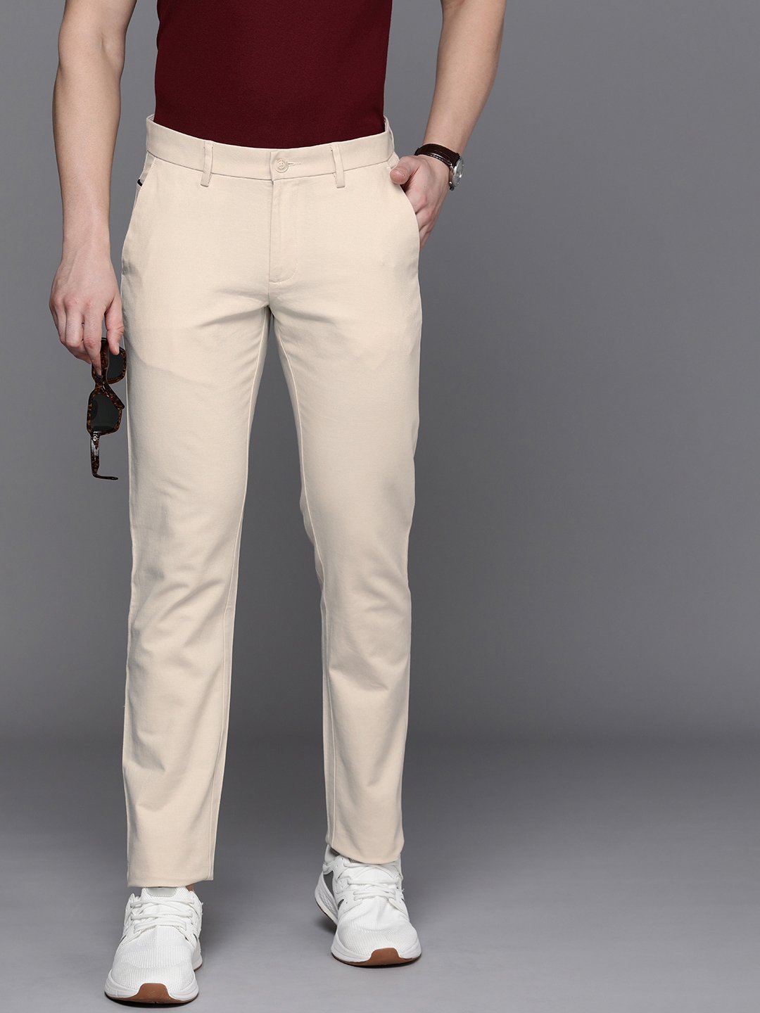 Allen Solly Casual Trousers, Allen Solly Brown Trousers for Men at