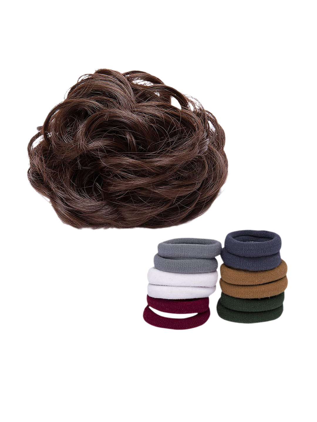 CHANDERKASH Messy Rubber Hair Juda Bun with 13 Pieces Elastic Cotton Ponytail Holder