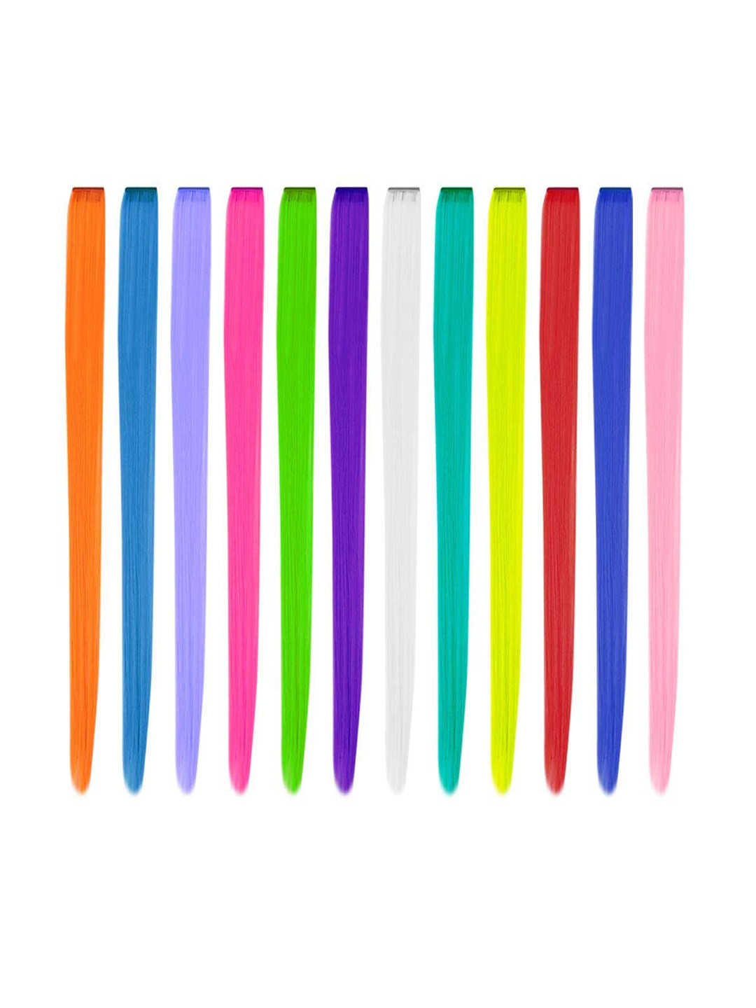 CHANDERKASH Set Of 6 Synthetic Hair Coloured Clutcher Hair Extensions-53.34cm