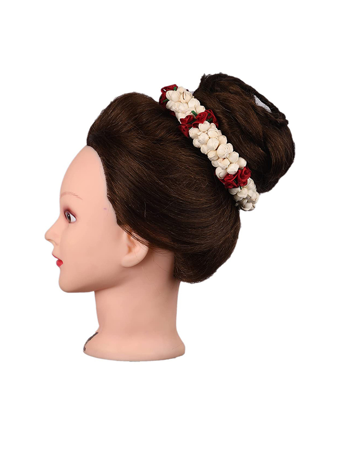 CHANDERKASH Artificial Flower Mogra With Rose Gajra Bun